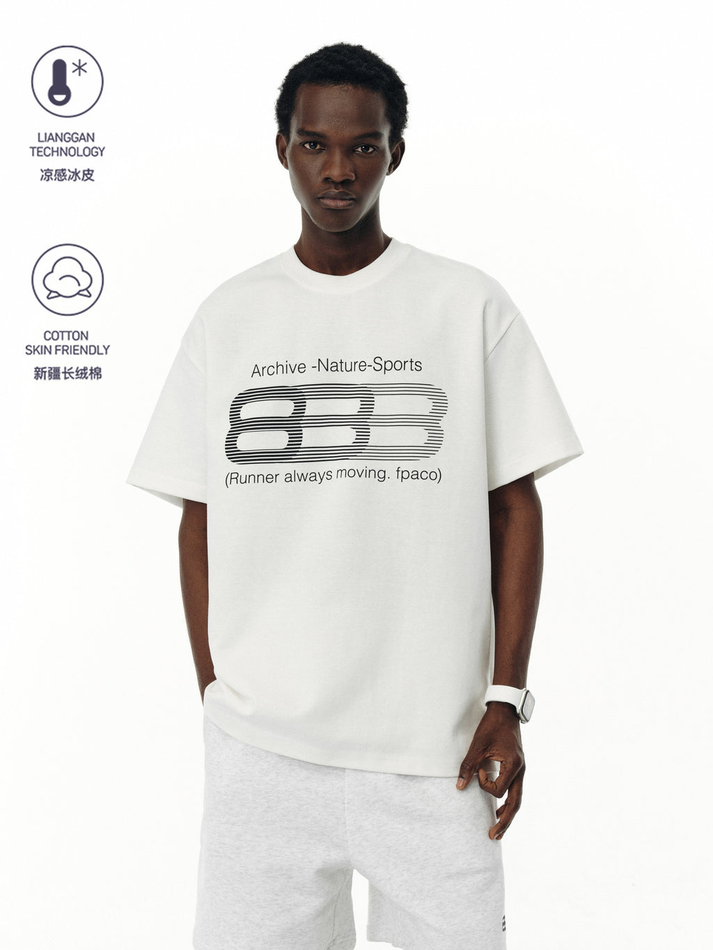 FPA Ice-Skin Cool-Touch Long-Staple Cotton Graphic Short Sleeve T-Shirt – Chinese Streetwear Trendy Loose Round Neck Casual Couple Tee