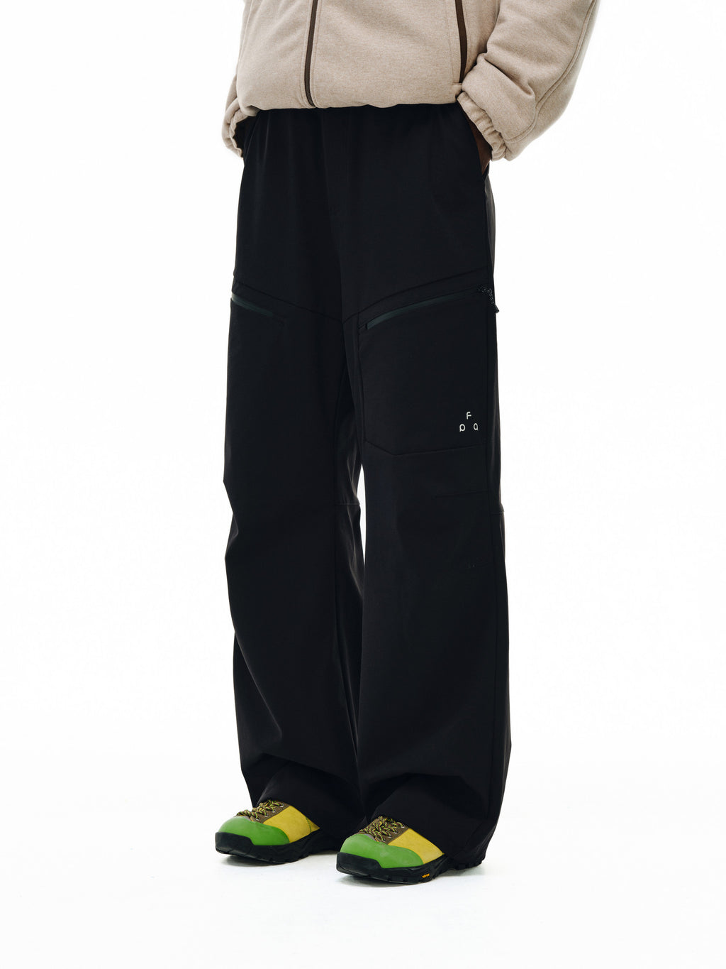 FPA Outdoor Waterproof Zipper Pants Contrast Color Pocket Straight Loose Unisex Windbreaker Sports Casual Pants