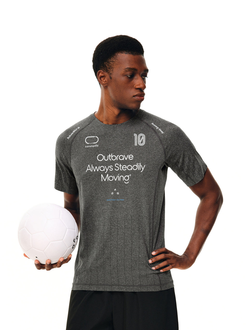 FPA Football Capsule Series One-Piece Knit Breathable Moisture-Wicking Soccer Training Short Sleeve T-Shirt for Men