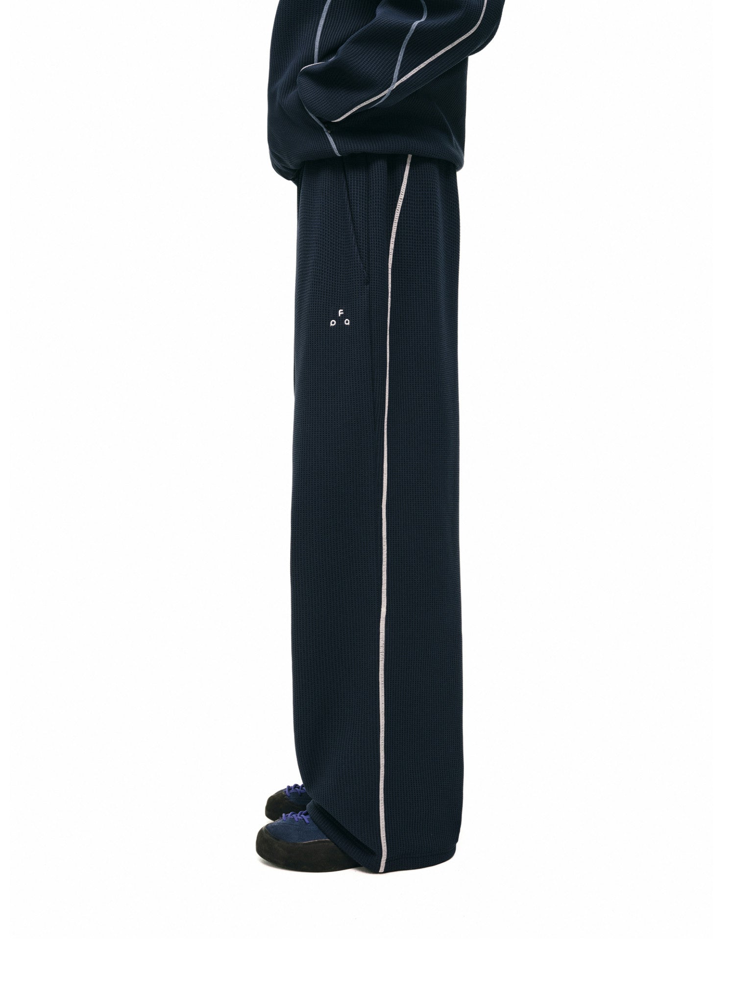 FPA Waffle Fleece Color-Block Lounge Pants Set - Fall Basic Logo Color-Block Wide-Leg Casual Pants for Men