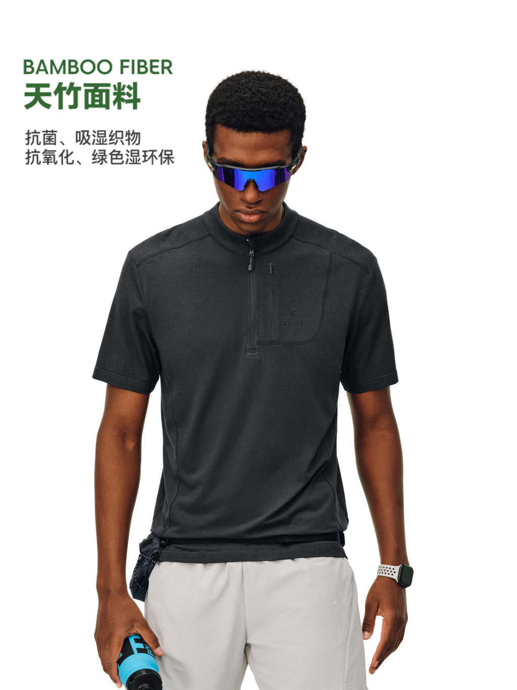 FPA Sport Stand Collar Half-Zip Short Sleeve T-Shirt 2026 New Summer Basic Logo Moisture-Wicking Casual Couple T-Shirt