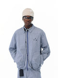 FPA City Plaid Casual Shirt Jacket - Chinese Streetwear Loose Fit Spring/Fall Couple Shirt with Polo Collar