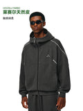 FPA 3D Jacquard Textured Stitch Sports Hoodie for Men and Women, Spring/Fall, Windproof Collar, Loose Fit, Available in S-4XL