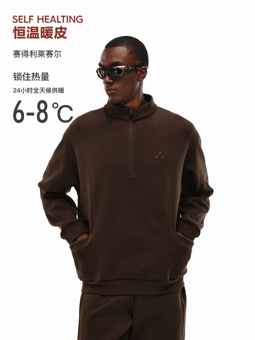 FPA Stand Collar Half-Zip Loose Structured Hoodie - Chinese Streetwear American Retro Casual Spring Pullover