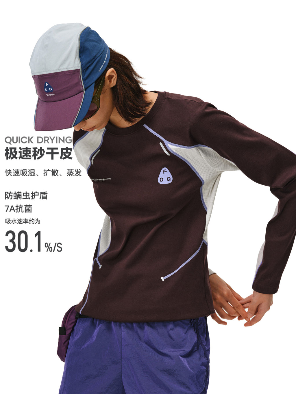 FPA Women's Long-Sleeve Color-Block Crew Neck Pullover Outdoor Casual T-Shirt, 2026 New Spring/Autumn
