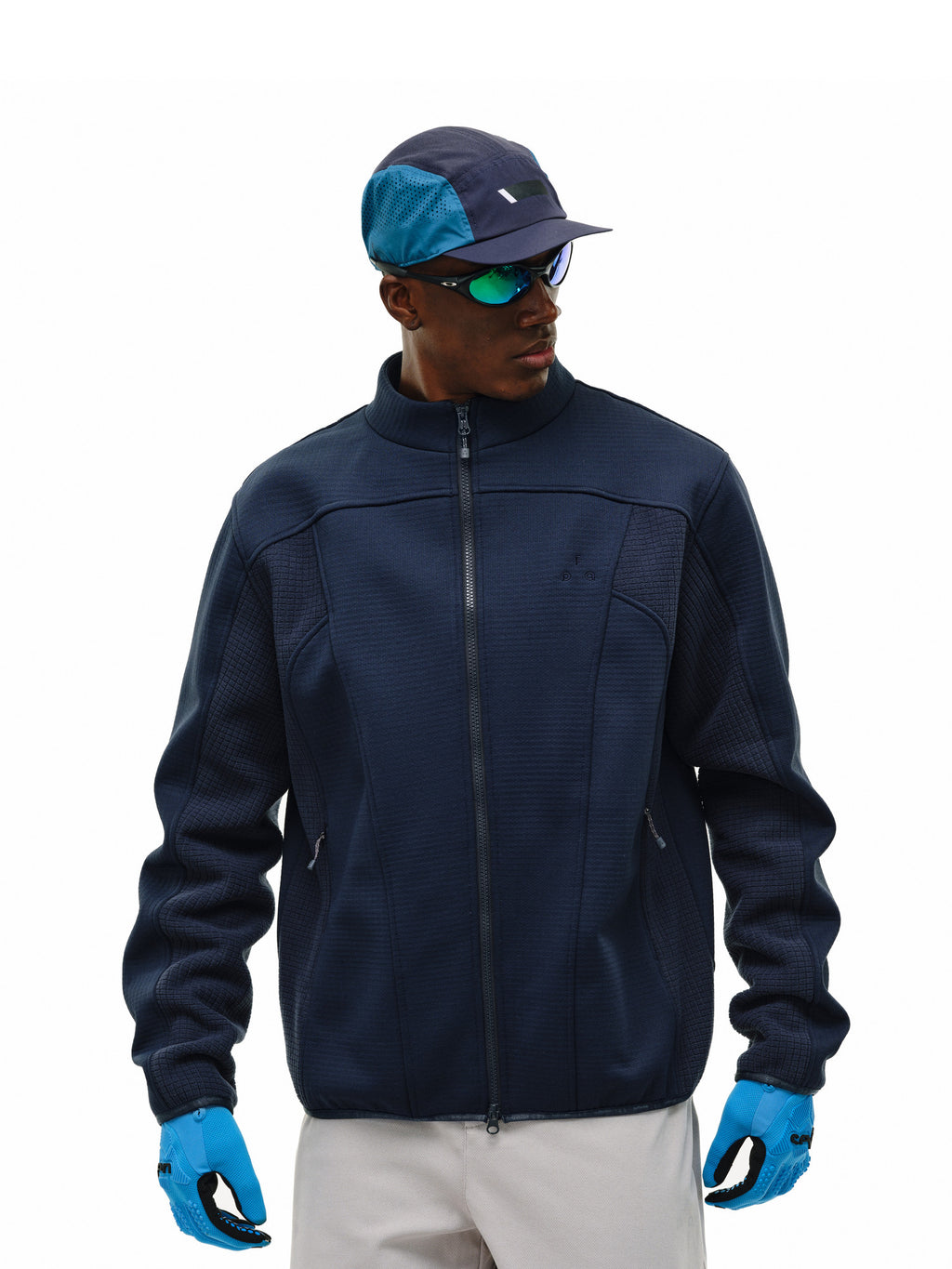 FPA Waffle Patchwork Jacket 2026 New Casual Retro Stand Collar Unisex Sports Zip-Up Cardigan