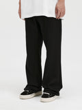 FPA Basic Flared Knit Sweatpants American Style Loose Summer Streetwear Trendy Black Casual Long Pants for Men