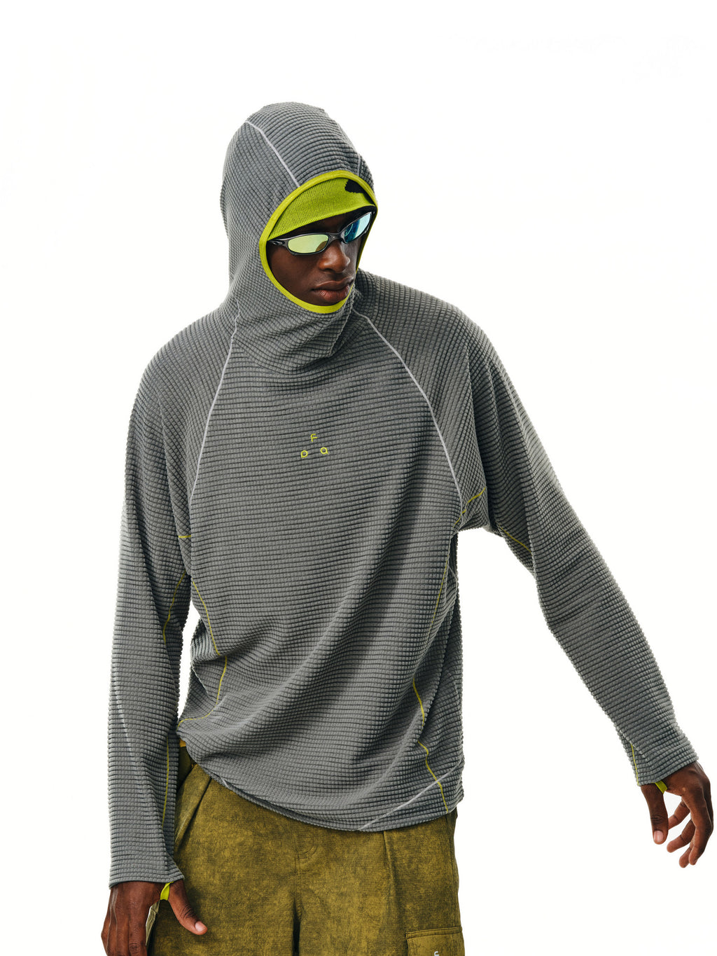 FPA Arc Contrast Fleece Long Sleeve Hoodie for Outdoor Sports, Unisex Casual Spring/Fall