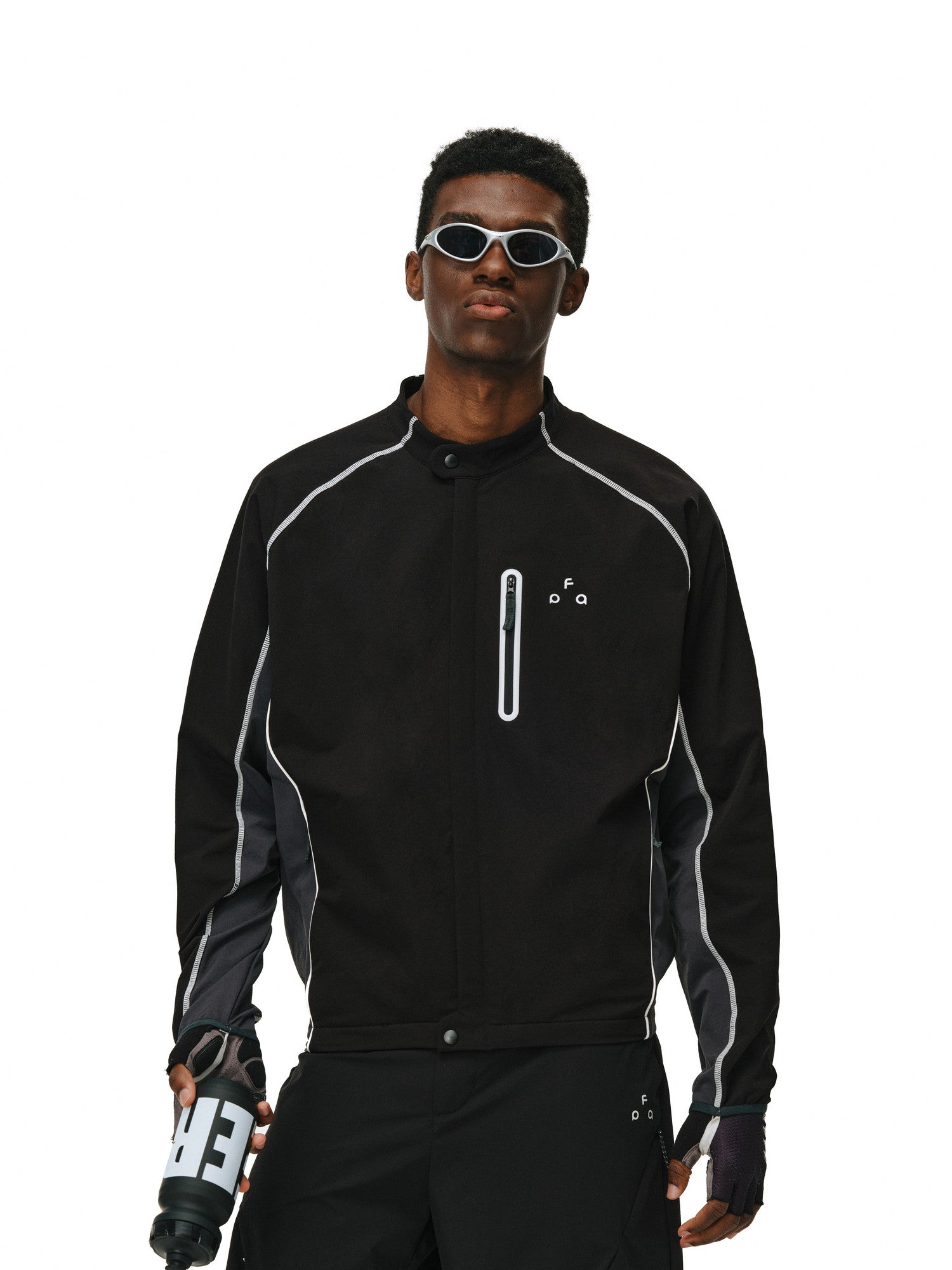 FPA Sports Contrast Stitching Jacket – Premium Casual Spring/Fall Lightweight Couple Black Jacket for Men