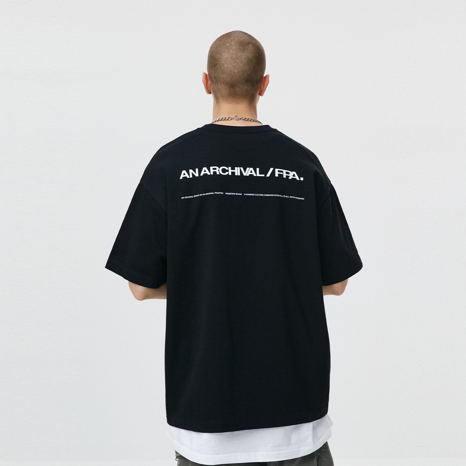 FPA Basic Black Pure Cotton Short-Sleeve T-Shirt, Chinese Streetwear Trend, Loose Summer Crew Neck Half Sleeve for Men