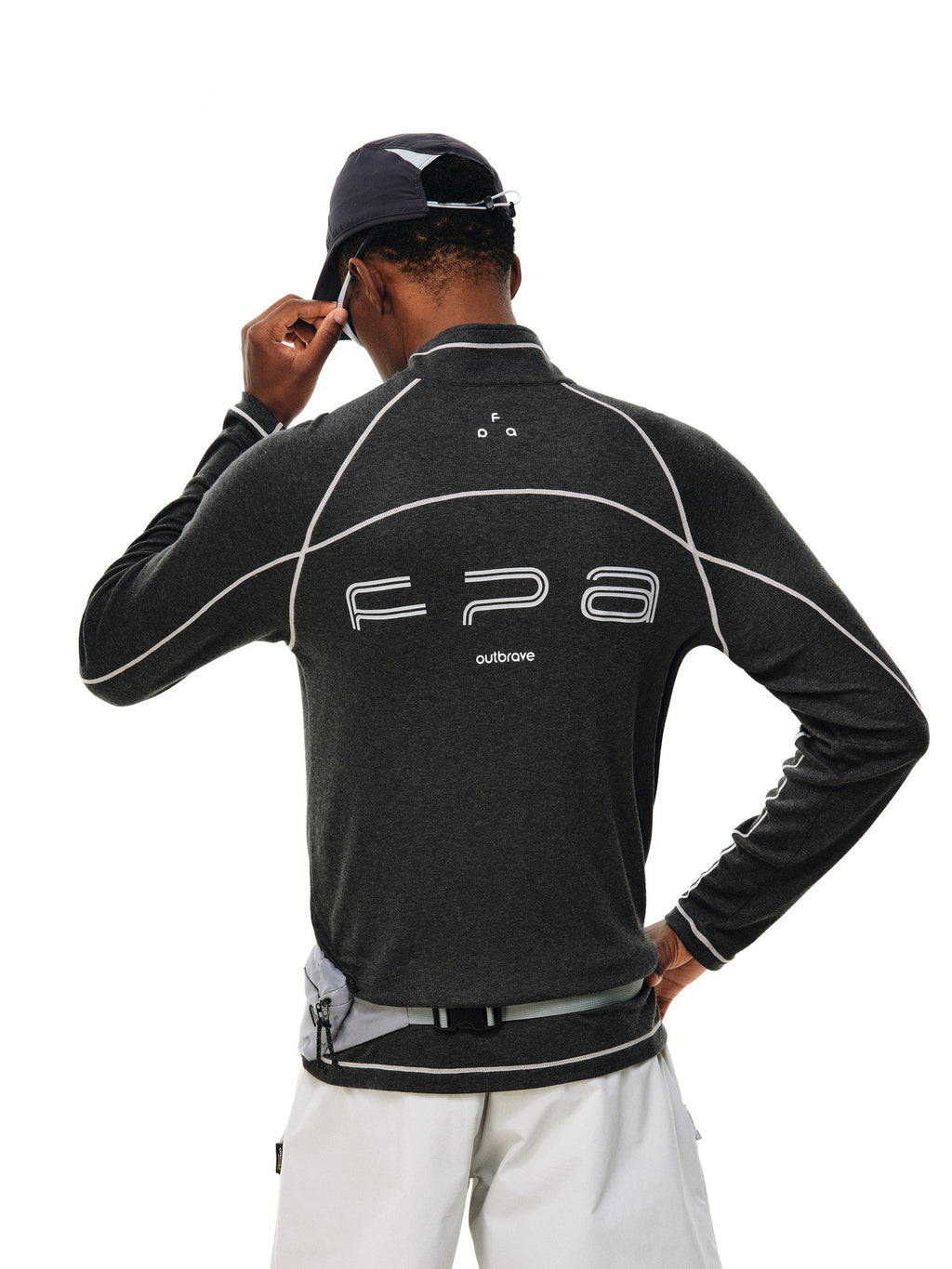 FPA Color-Block Stitch Half-Zip Long-Sleeve Autumn Wool Outdoor Half-Turtleneck Unisex T-Shirt