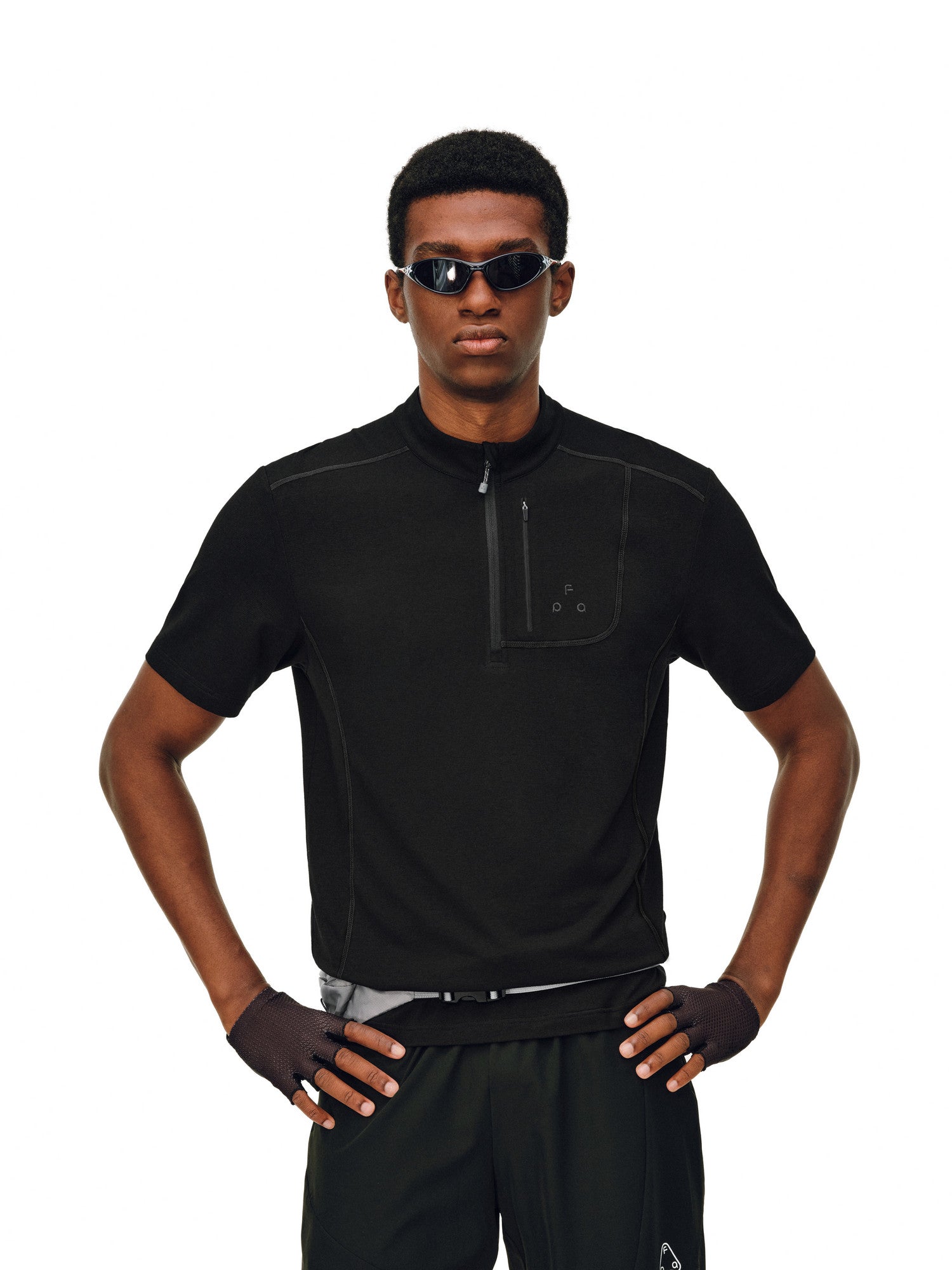FPA Sport Stand Collar Half-Zip Short Sleeve T-Shirt 2026 New Summer Basic Logo Moisture-Wicking Casual Couple T-Shirt