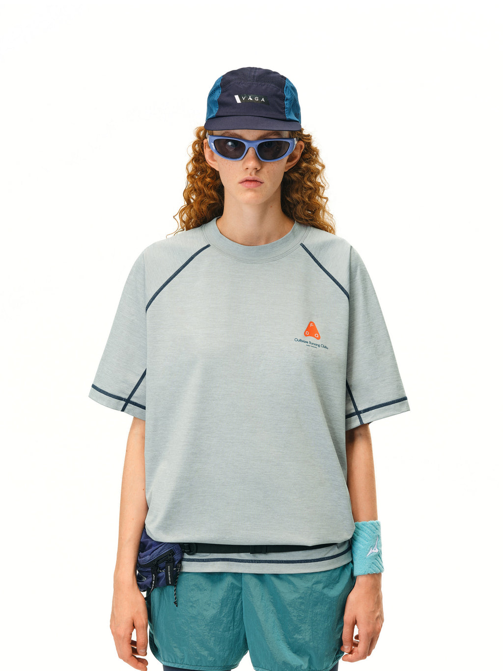 FPA Yarn-Dyed Printed Raglan Sleeve T-Shirt | Summer Casual Crew Neck Unisex Short Sleeve
