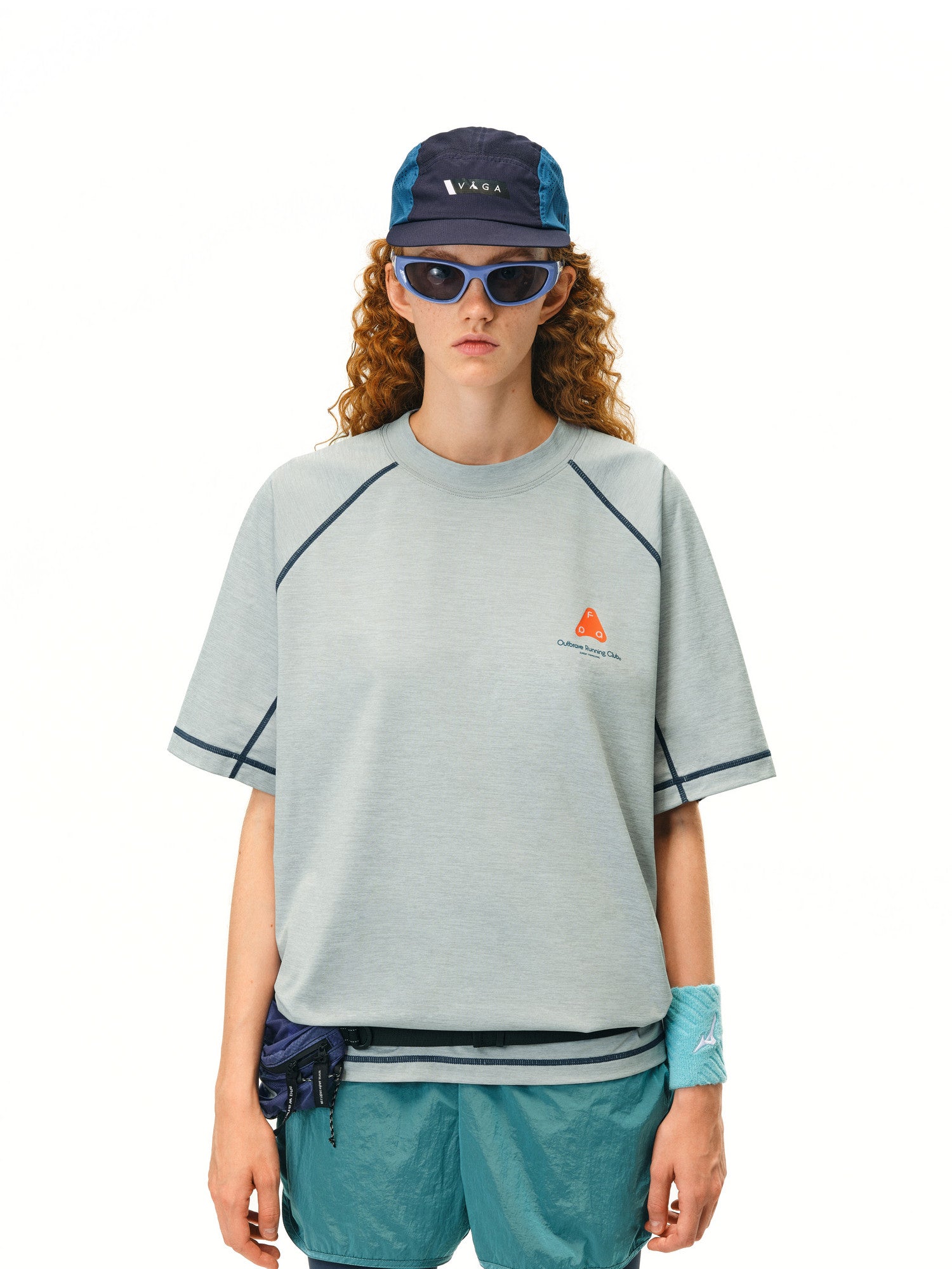 FPA Yarn-Dyed Printed Raglan Sleeve T-Shirt | Summer Casual Crew Neck Unisex Short Sleeve