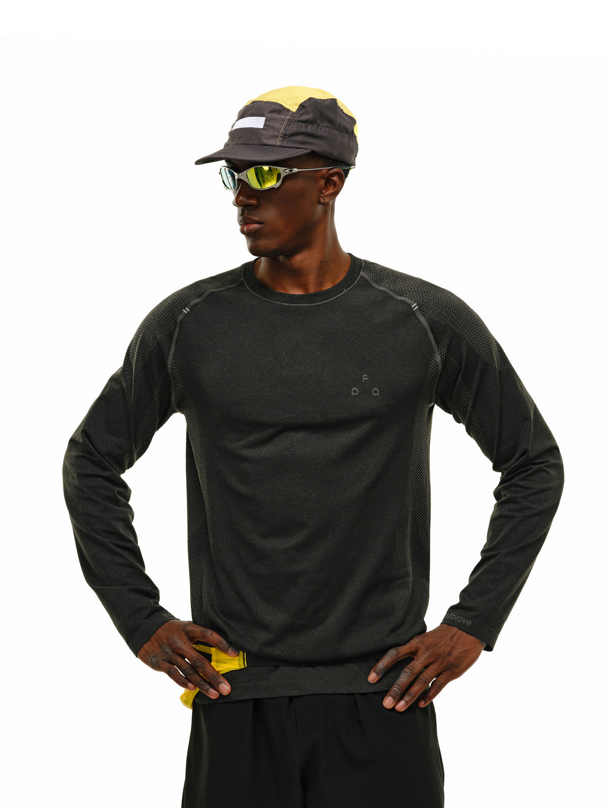 FPA Seamless Knit Texture Long-Sleeve Outdoor Sports Quick-Dry Crew Neck T-Shirt for Men
