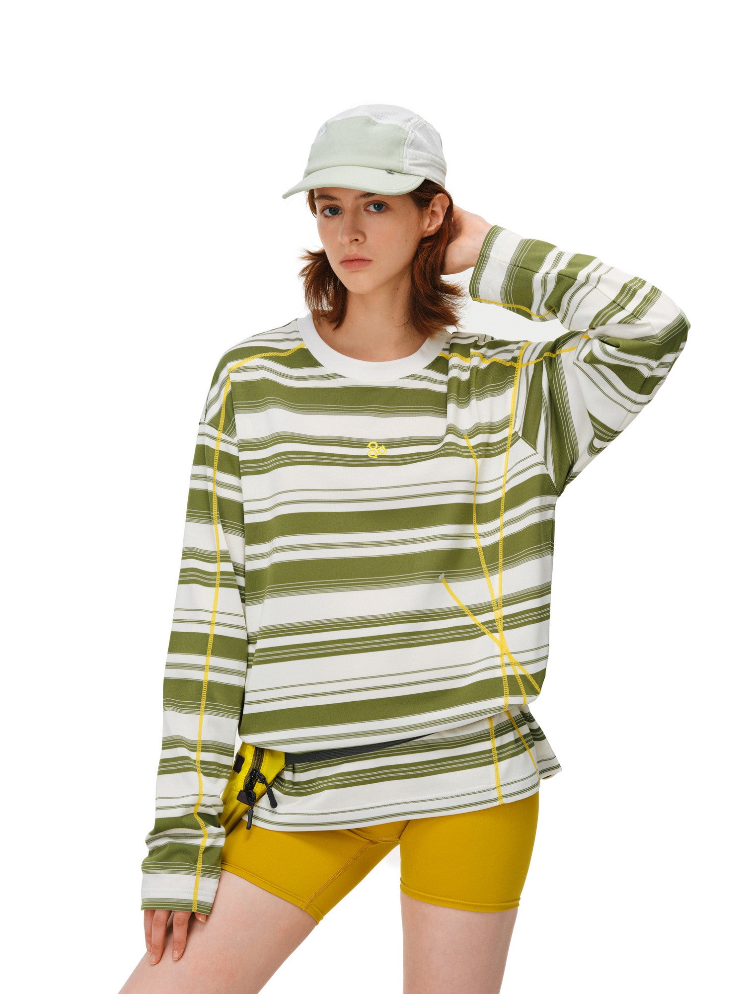 FPA Color-Block Striped Long-Sleeve Tee, Early Autumn 2026 New Arrival, Crew Neck Couple Style, Premium Heavyweight Casual T-Shirt