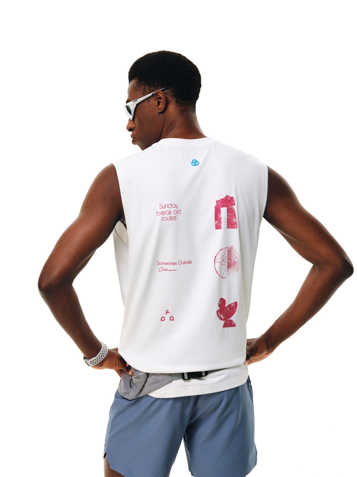 FPA COOLMAX Natural Energy Graphic Text Sports Vest for Fitness Running Outdoor Sleeveless T-Shirt