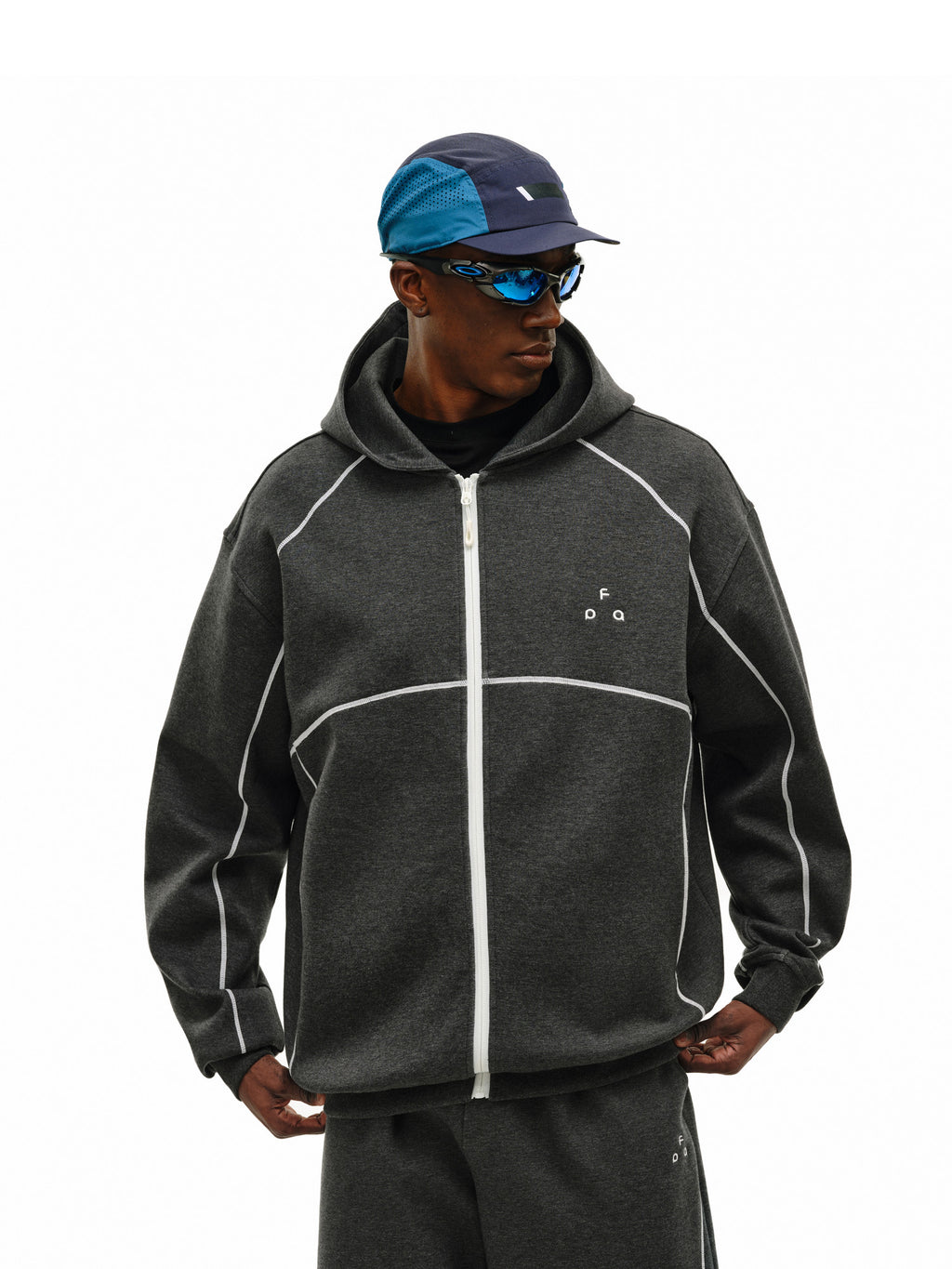FPA Color-Block Hassel Zip-Up Hoodie – Spring Casual Unisex Loose-Fit Hooded Cardigan Jacket