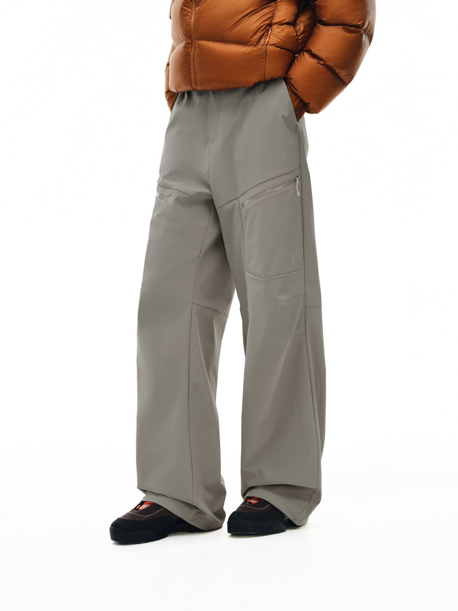 FPA Outdoor Waterproof Zipper Pants Contrast Color Pocket Straight Loose Unisex Windbreaker Sports Casual Pants