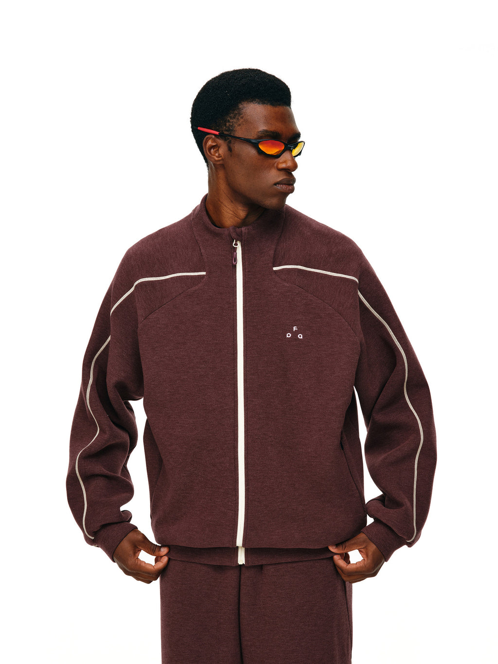 FPA Light Fleece Double-Sided Space Cotton Stand Collar Hoodie - Spring/Fall Sports Color-Block Zipper Casual Cardigan for Men