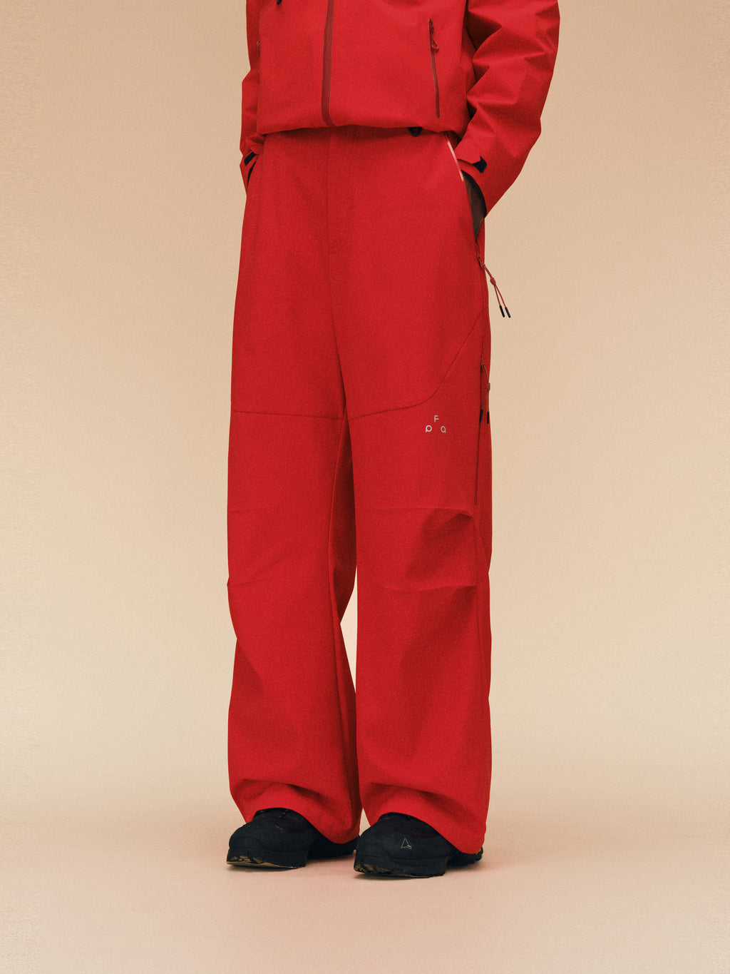 FPA Outdoor Softshell Four-Way Stretch Skin-Friendly Drape Zipper Trousers Casual Red Sports Pants
