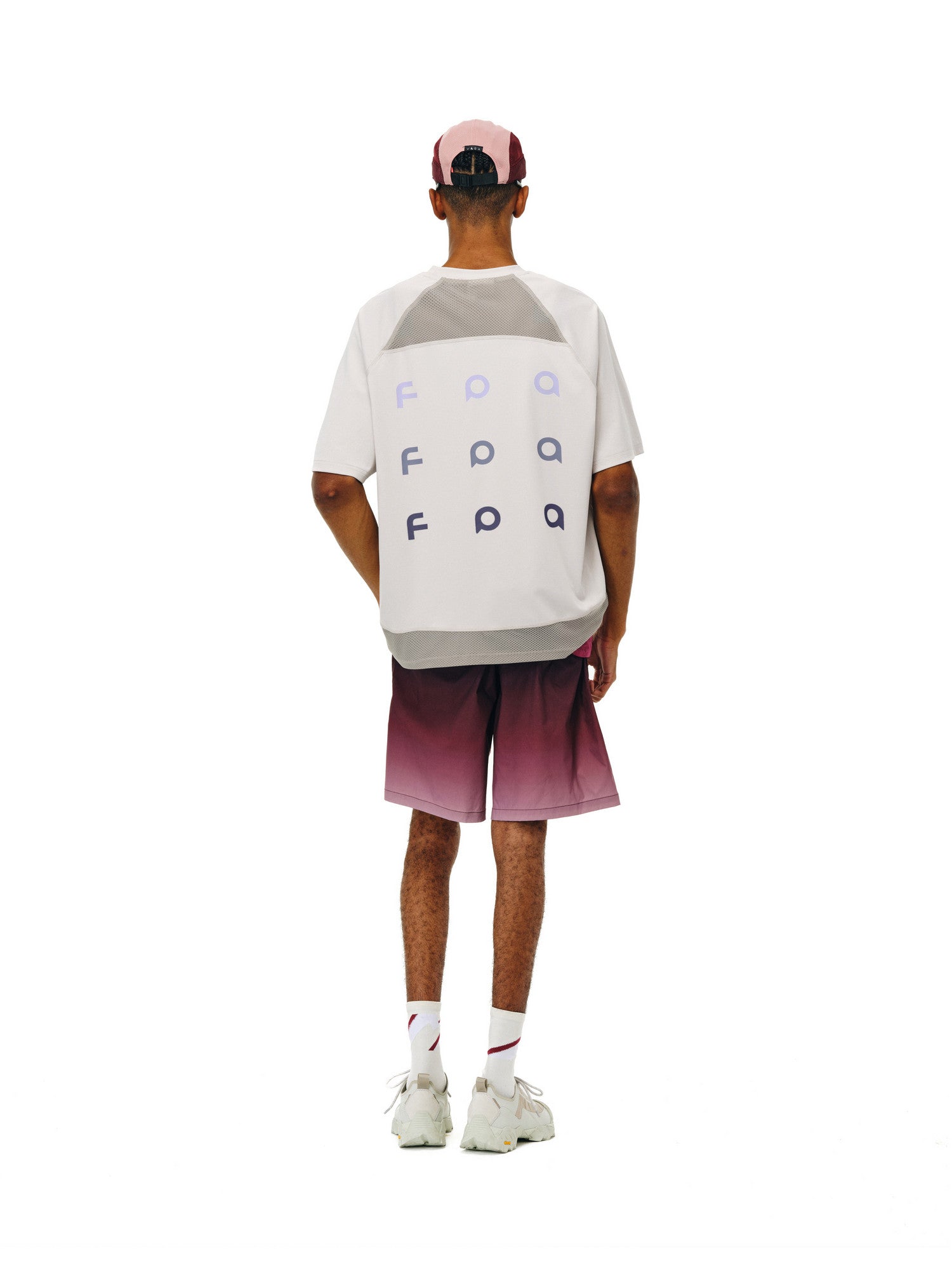 FPA Gradient Logo Textured Patchwork Short Sleeve T-Shirt – Summer Outdoor Quick-Dry Cooling Unisex Loose Fit Couple Tee