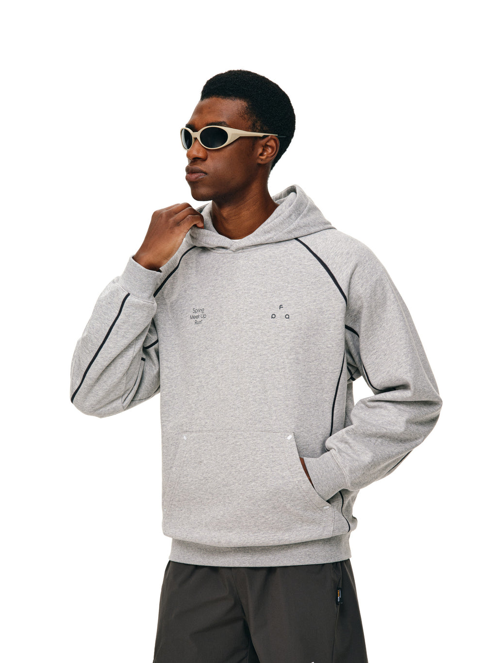 FPA Triangle Logo Reflective Print Hooded Sweatshirt – Fall Basic Casual Couple Style Hoodie for Men