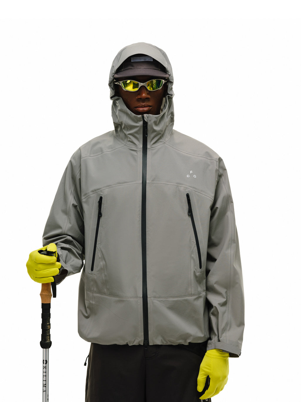 FPA Seam-Sealed Color-Block Zip Waterproof Hiking Jacket, Three-Proof Outdoor Sports Jacket for Men