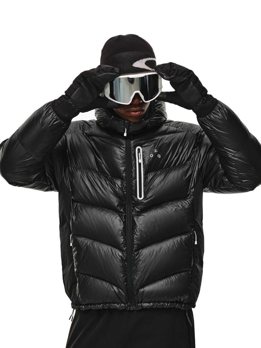 FPA Textured Patchwork Hooded Down Jacket 90% Down Warm Outdoor Sports Couple Winter Down Coat for Men