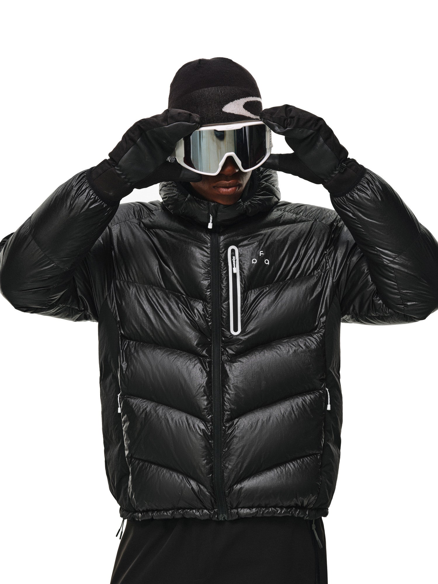 FPA Textured Patchwork Hooded Down Jacket 90% Down Warm Outdoor Sports Couple Winter Down Coat for Men