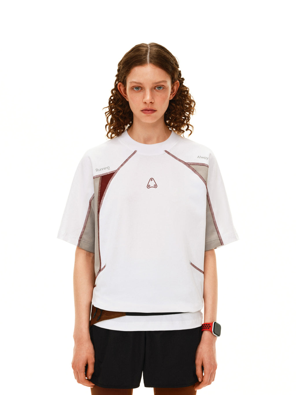 FPA 7A Antibacterial Quick-Dry Contrast Stitch Short Sleeve Outdoor Sports Cool Summer Round Neck Couple T-Shirt for Men