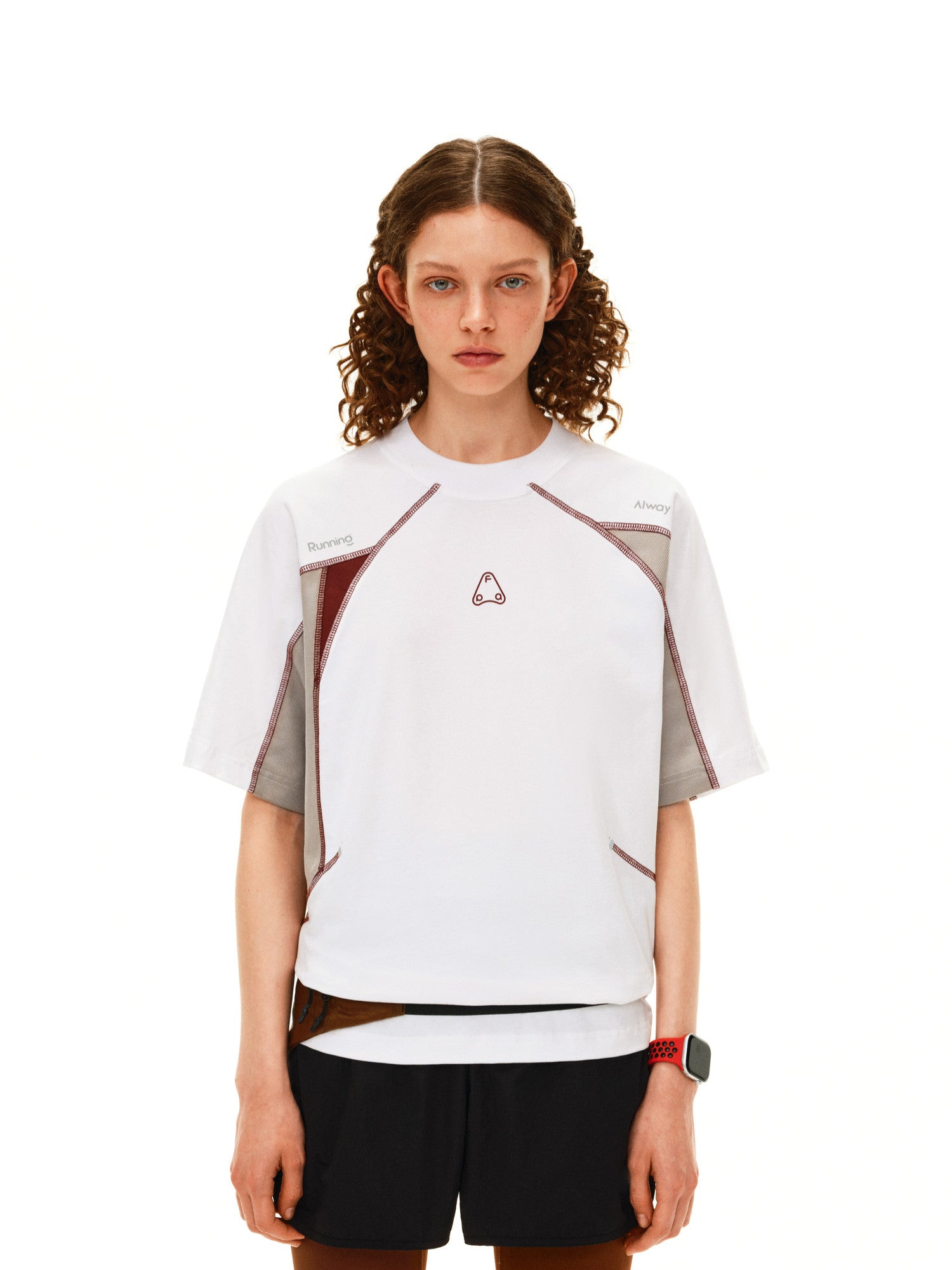 FPA 7A Antibacterial Quick-Dry Contrast Stitch Short Sleeve Outdoor Sports Cool Summer Round Neck Couple T-Shirt for Men
