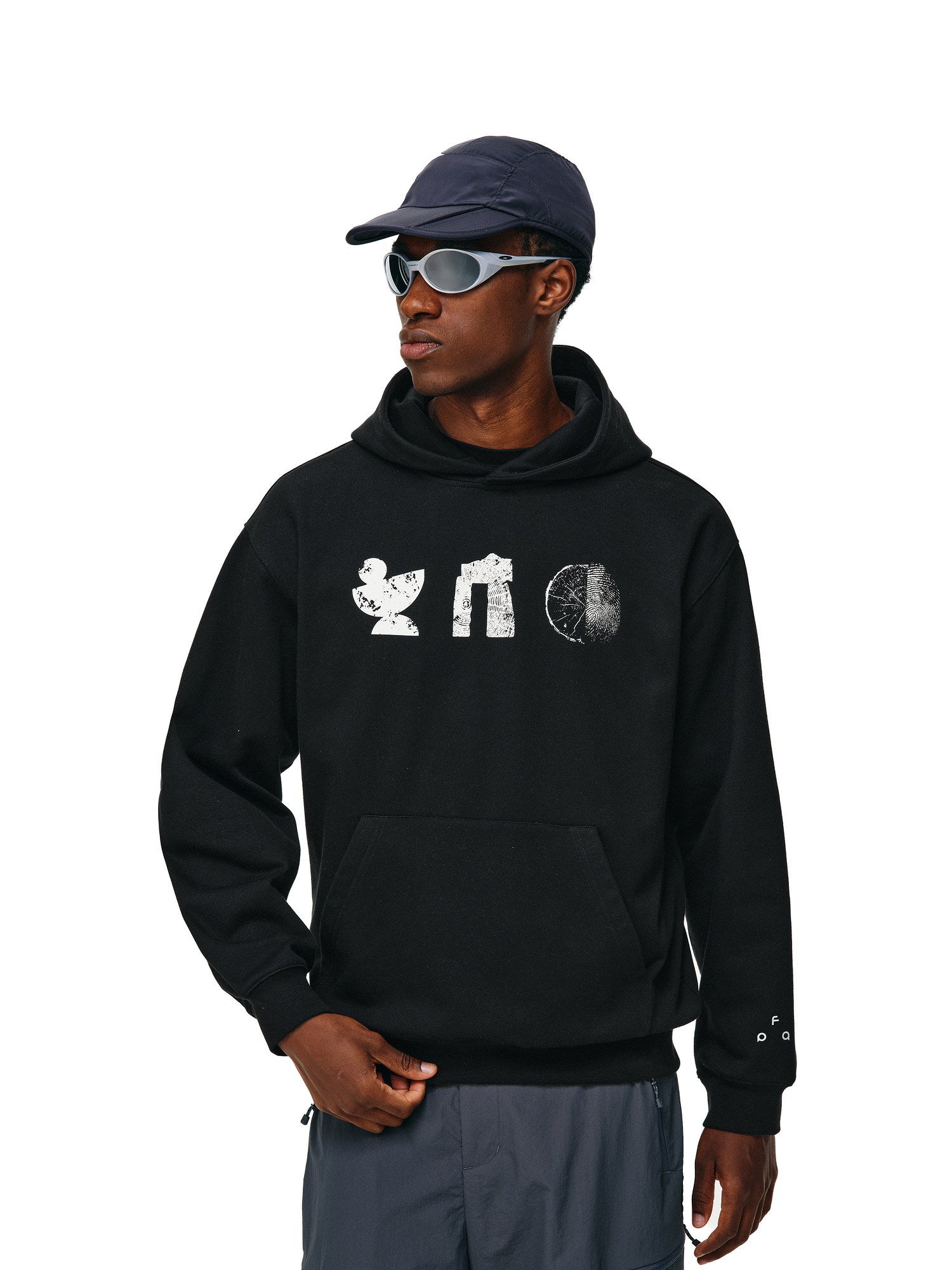 FPA Logo Hooded Sweatshirt for Men – Black & Heather Gray, Casual Athletic Pullover
