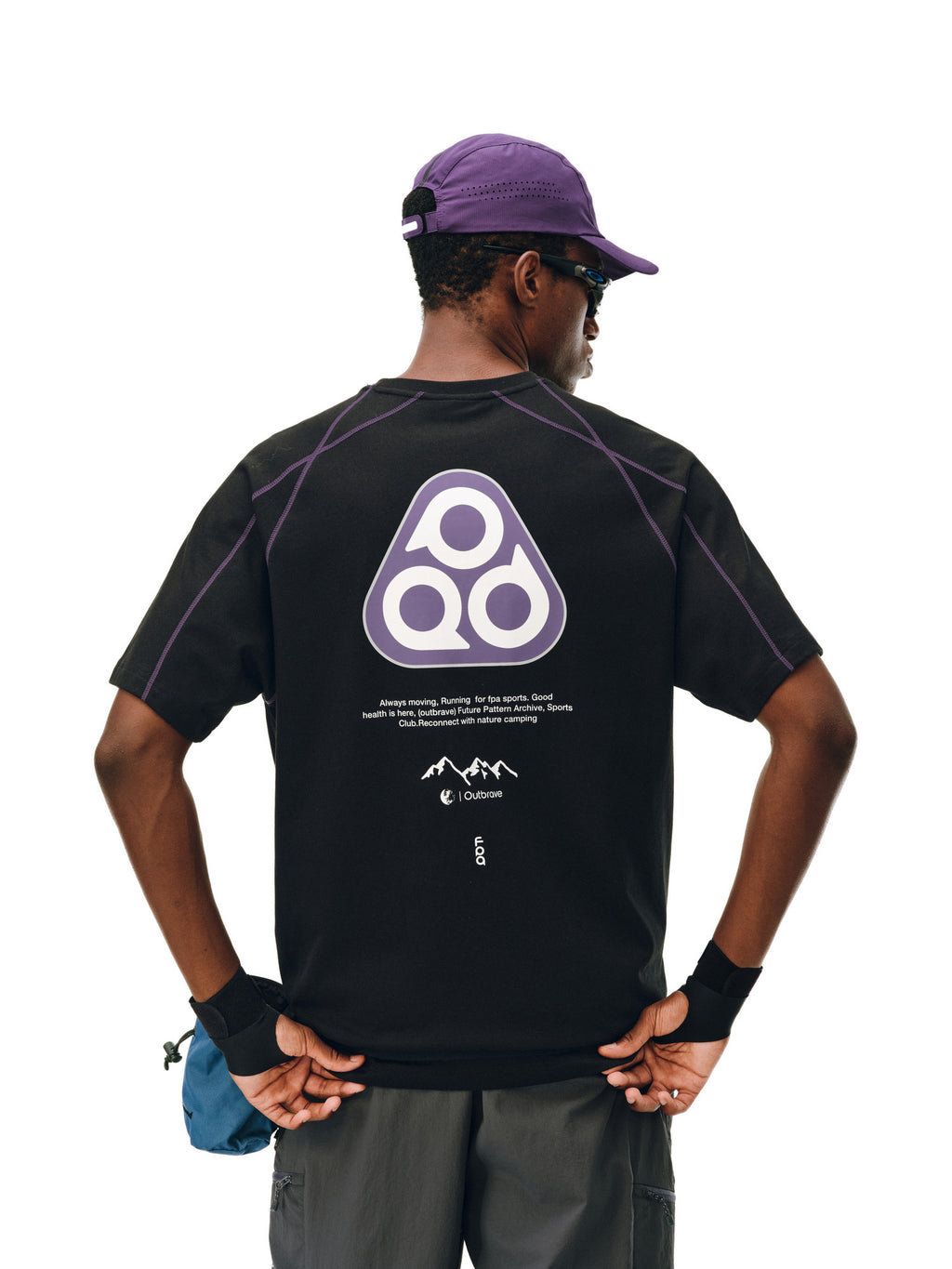 FPA Triangle Logo Contrast Color Short Sleeve T-Shirt - Summer Quick-Dry Crew Neck Unisex Outdoor Sports Tee