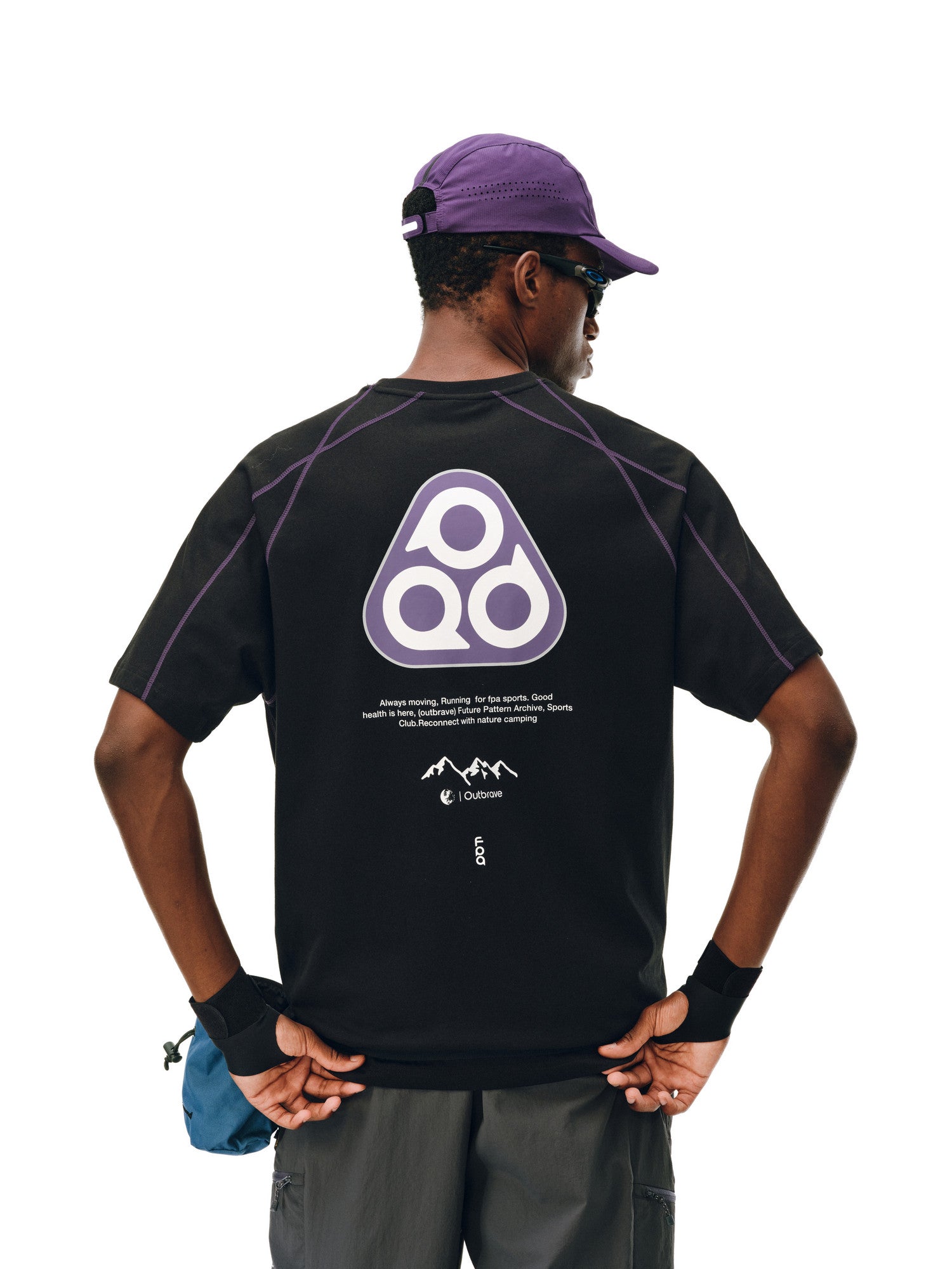 FPA Triangle Logo Contrast Color Short Sleeve T-Shirt - Summer Quick-Dry Crew Neck Unisex Outdoor Sports Tee