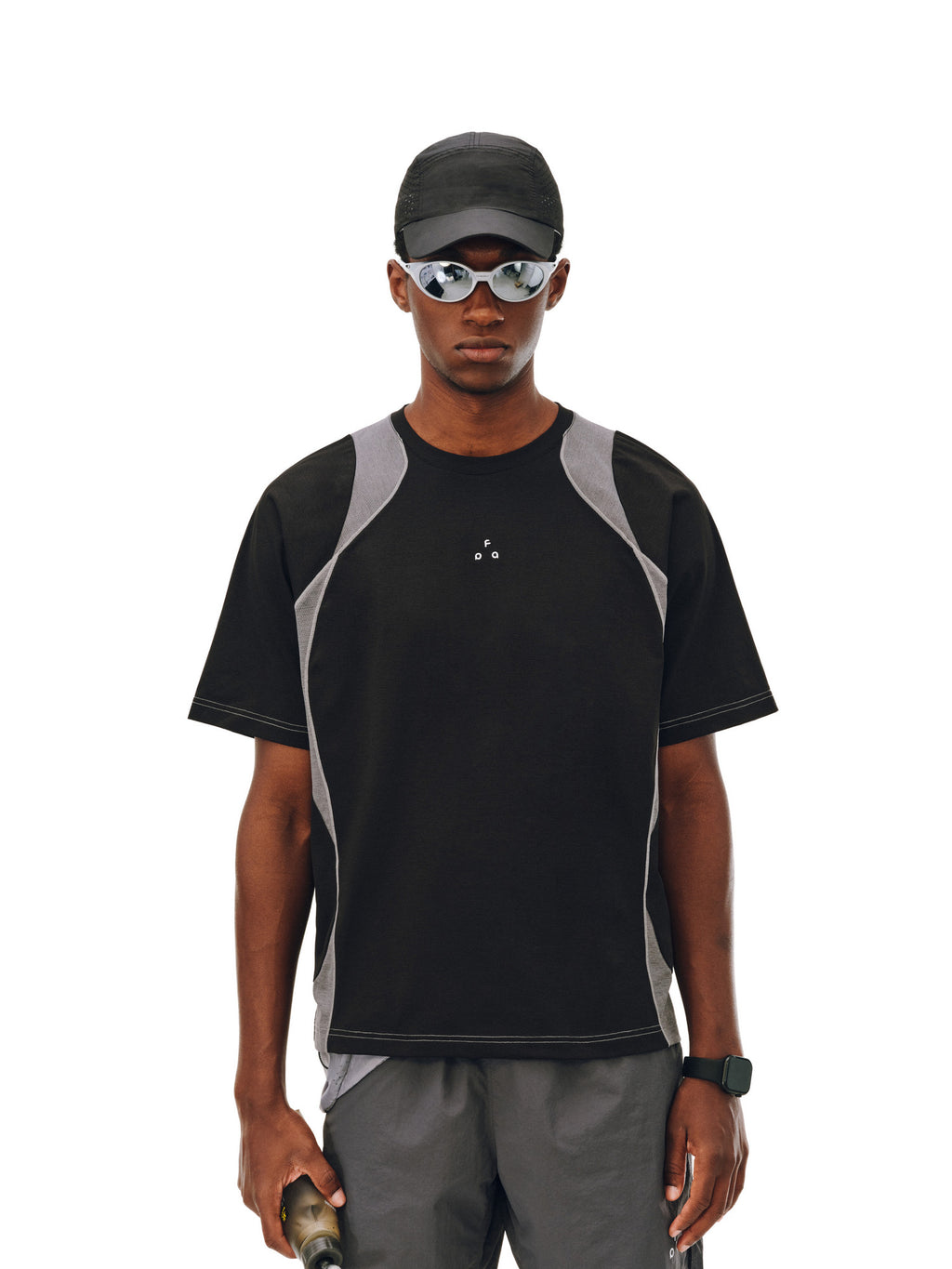FPA Arc Contrast Quick-Dry Sports T-Shirt Summer Crew Neck Breathable Outdoor Half-Sleeve Tee for Men