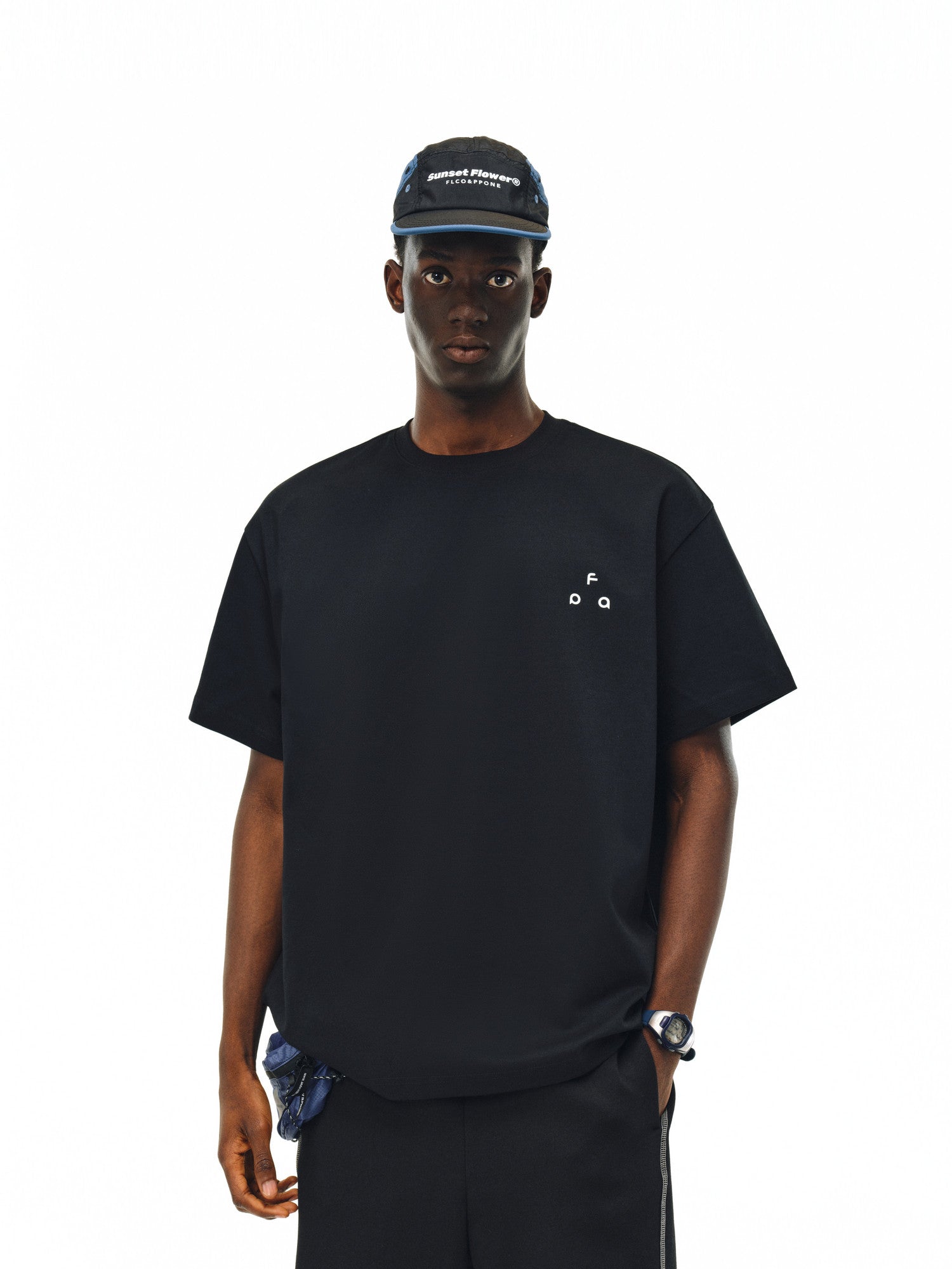 FPA Triangle Logo Short Sleeve T-Shirt - Chinese Streetwear Trendy Crew Neck Loose Basic Casual Minimalist Couple Summer Tee
