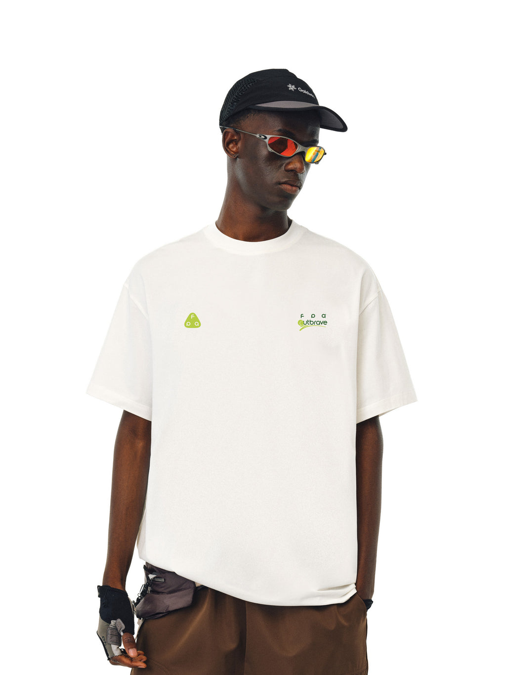FPA Cool-Touch Ice-Skin Athletic Outdoor Half-Sleeve T-Shirt, Chinese Streetwear Trend, Loose Fit, Crew Neck, Printed, Summer Couple Short Sleeve