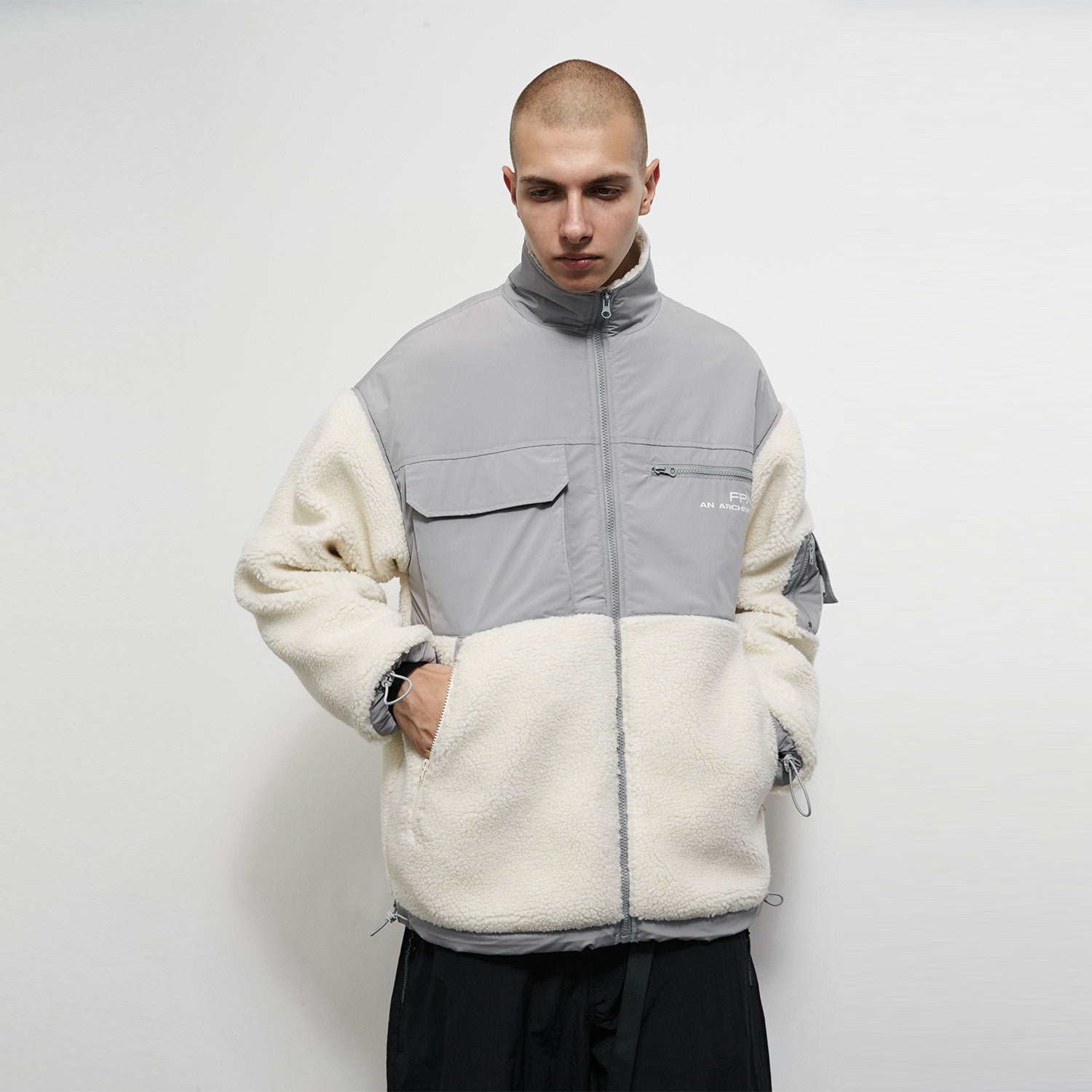 FPA (VENGETICE) Stand Collar Faux Shearling Quilted Cotton Jacket - Chinese Streetwear Winter Thick Coat