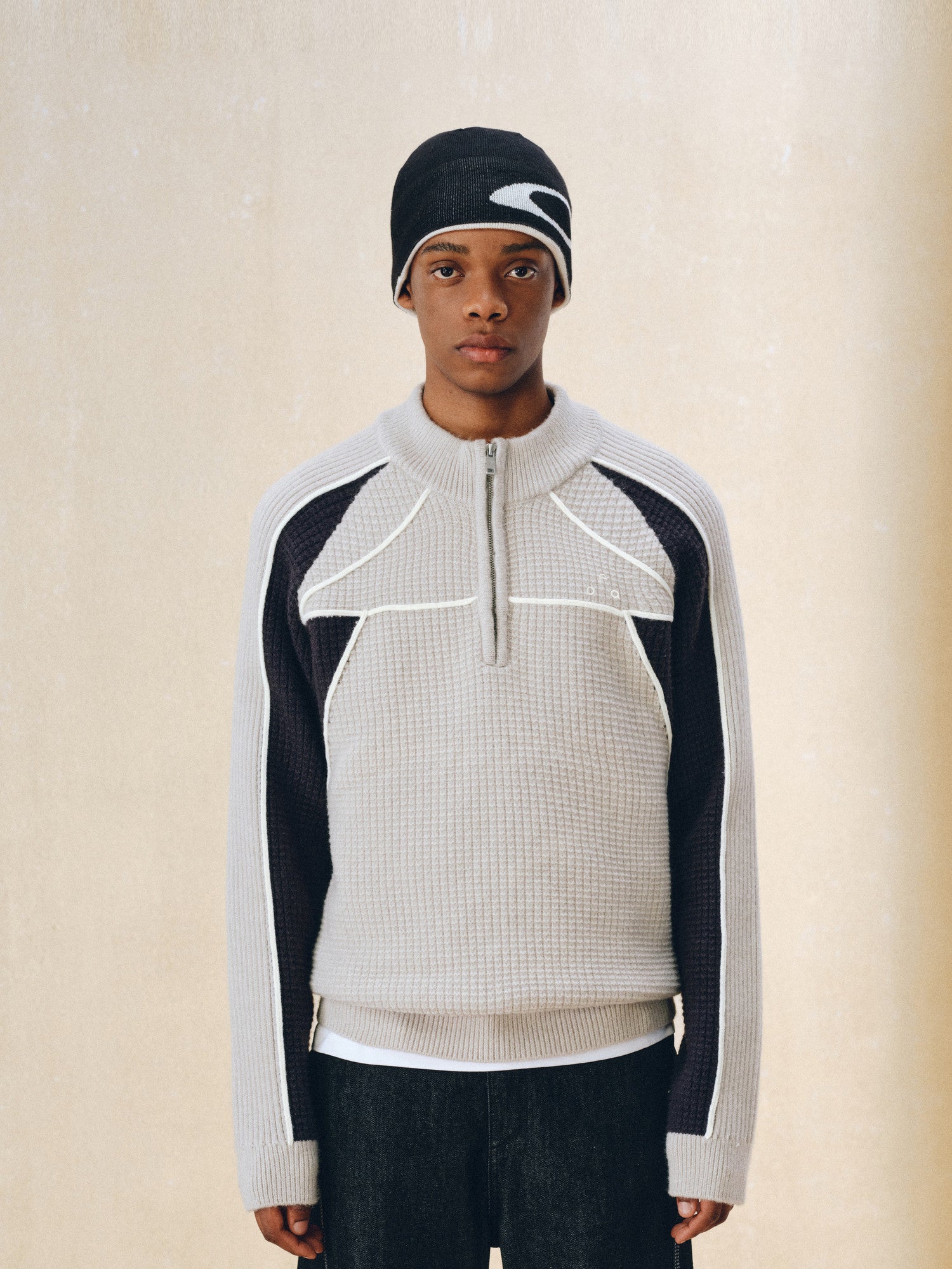 FPA Half-Zip Sports Outdoor Color-Block Knit Sweater – Retro Unisex Pullover for Spring/Autumn