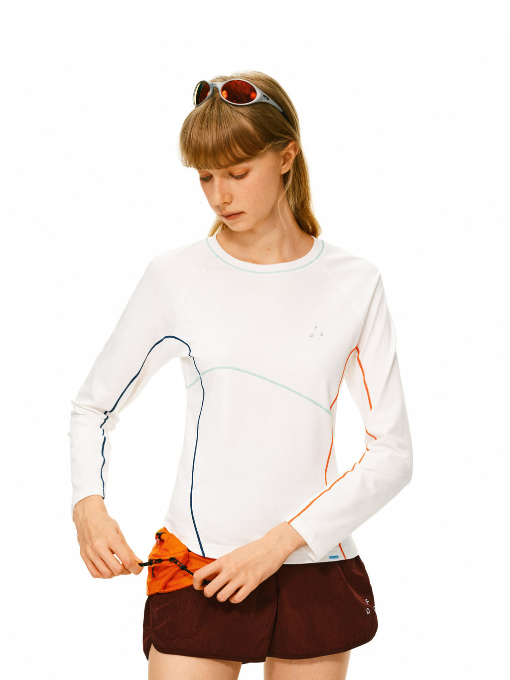 FPA Coolmax Color-Block Long-Sleeve Women's T-Shirt – Breathable, Athletic Fit, Casual Tee for Spring & Autumn