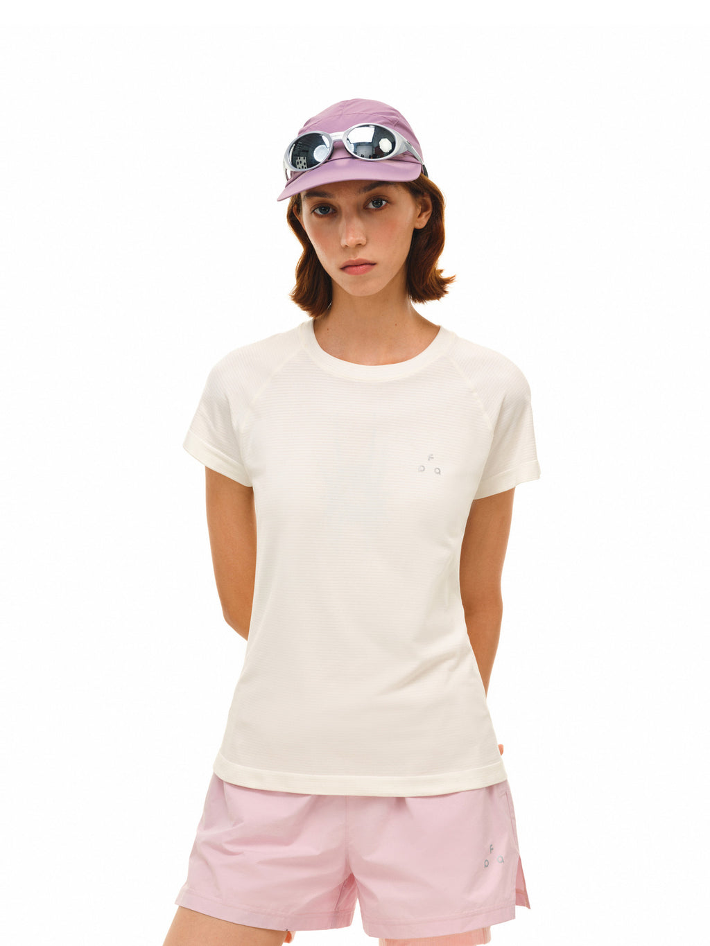 FPA Seamless Athletic Outdoor T-Shirt for Women - Summer Basic Round Neck Slim Fit Short Sleeve in Black and White