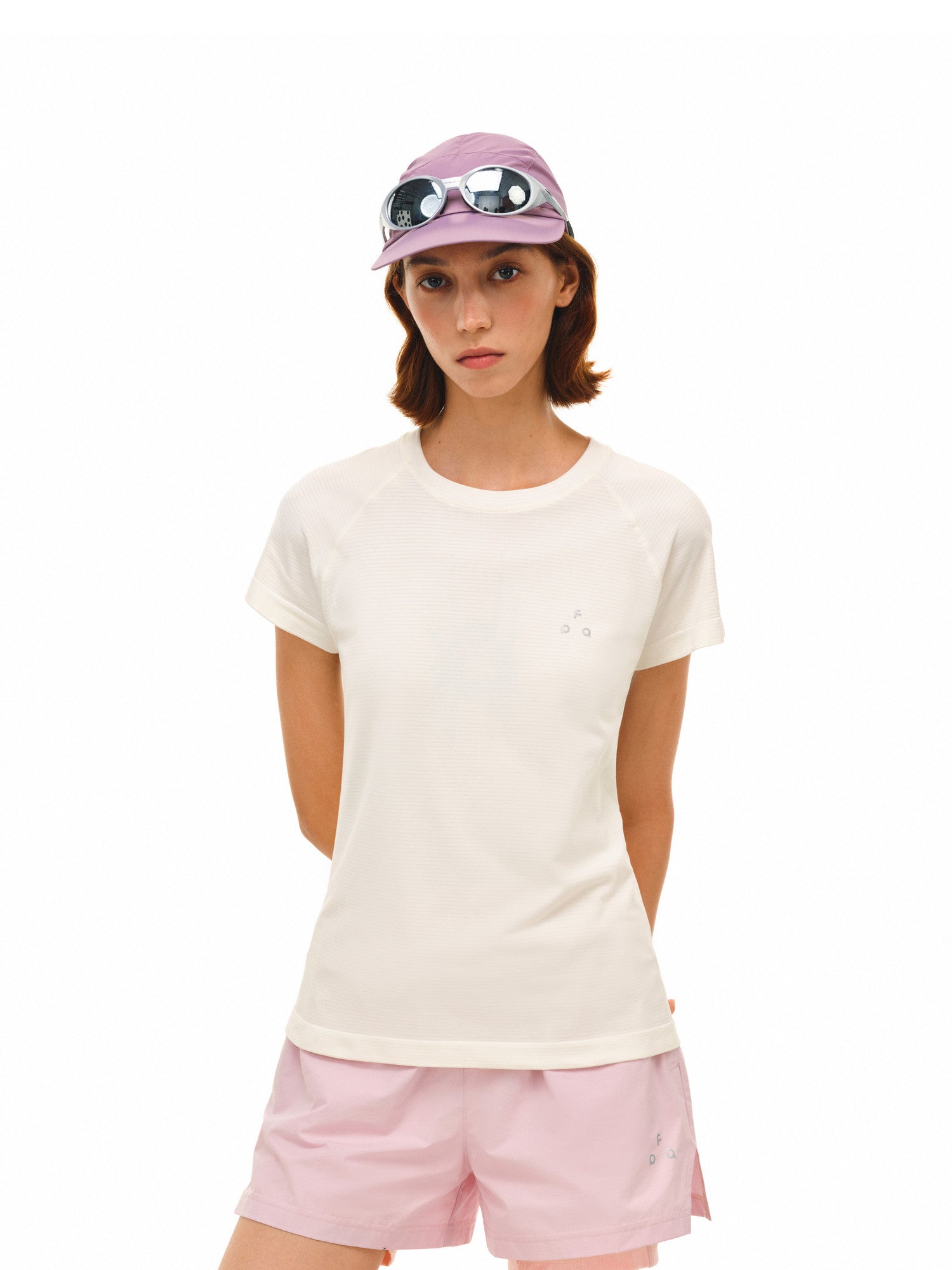 FPA Seamless Athletic Outdoor T-Shirt for Women - Summer Basic Round Neck Slim Fit Short Sleeve in Black and White