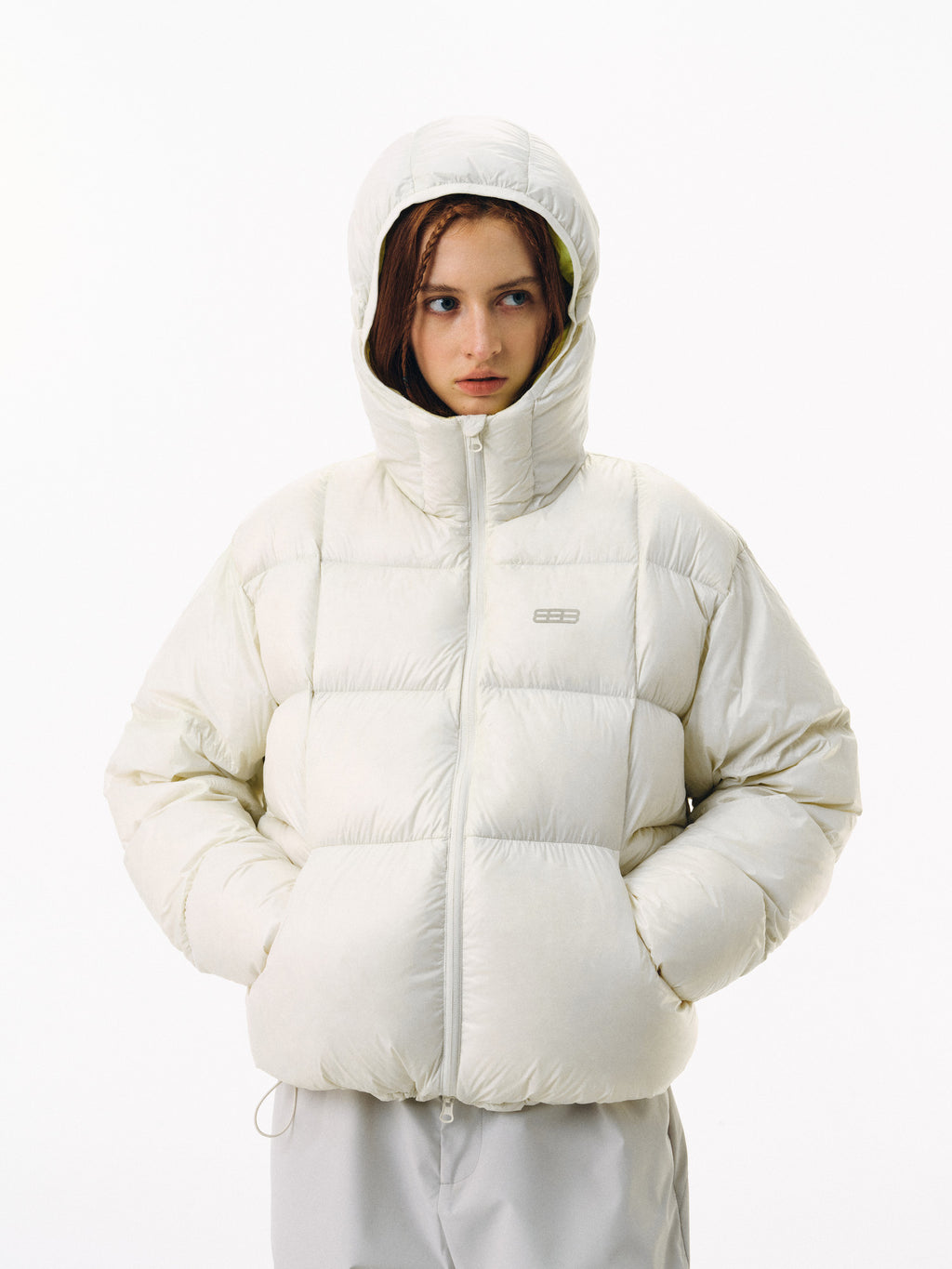 FPA Short Quilted Down Jacket for Women and Men, Winter Thick Warm Hooded Puffer Coat, Casual Loose Fit