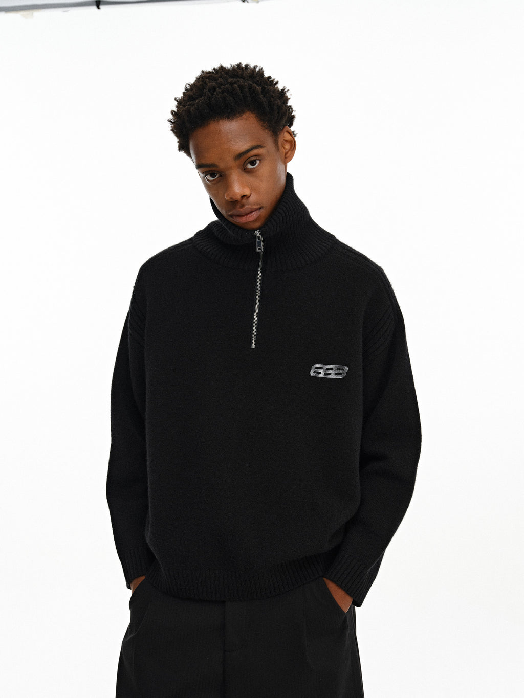 FPA Half-Zip High Neck Pullover Sweater – Spring/Fall 2026 New, Loose Fit, Minimalist Design Couple Knitwear