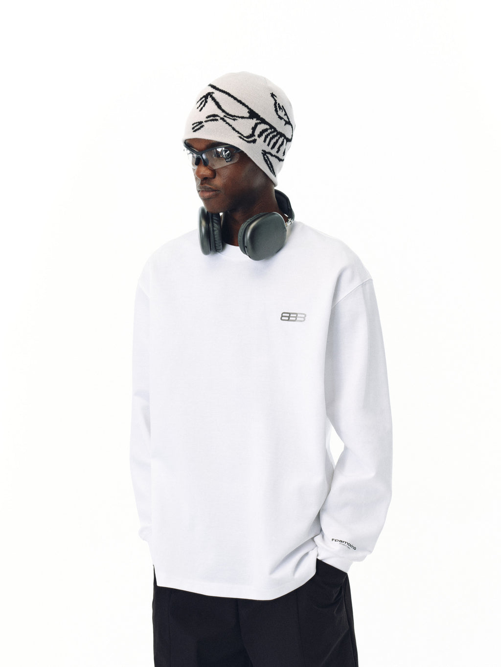 FPA Phantom 8 Long Sleeve T-Shirt - Chinese Streetwear, Loose Fit, Unisex, Round Neck, Spring/Autumn
