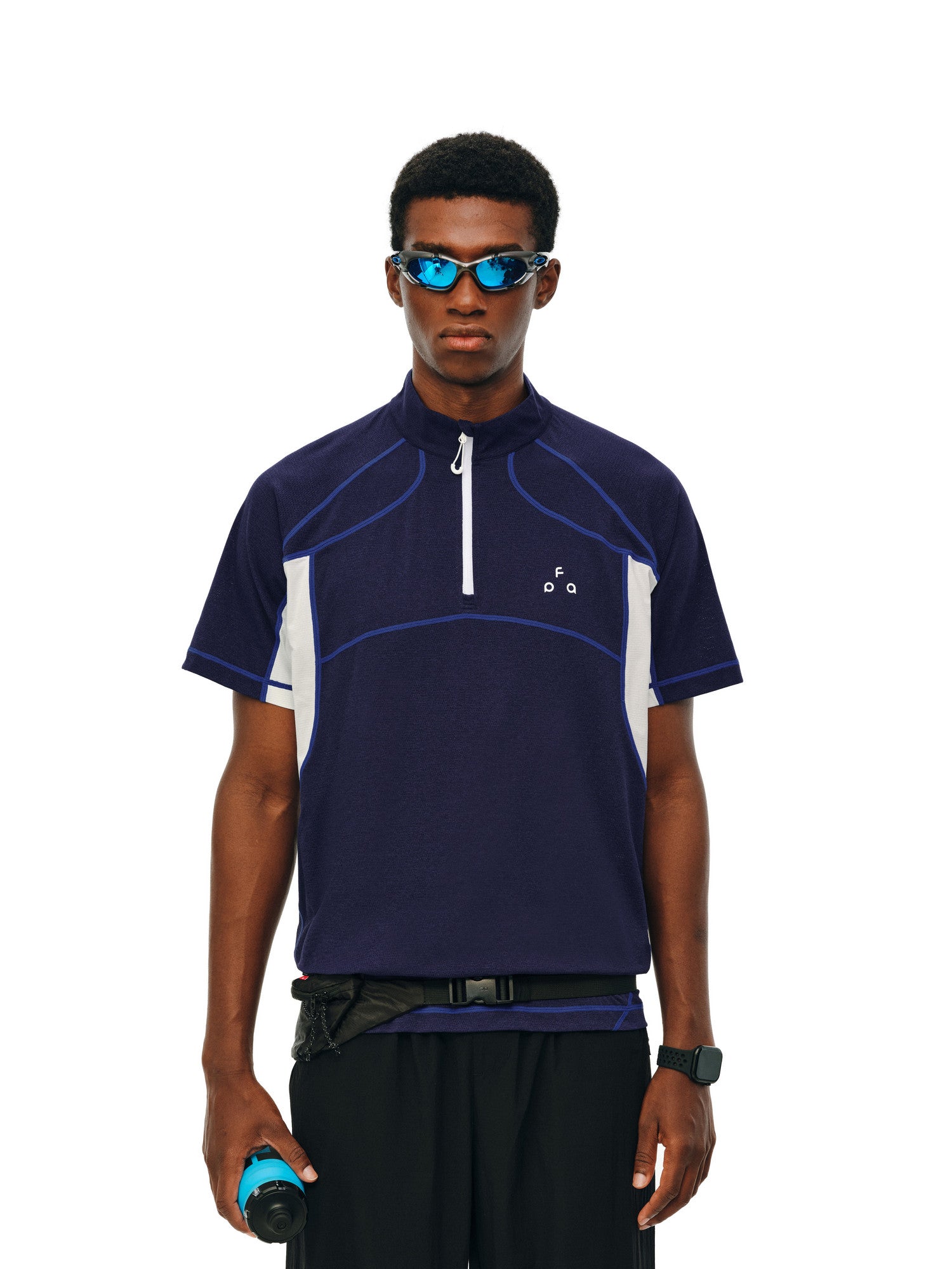 FPA7A Antibacterial Cycling Mesh Breathable Sports Contrast Stitch Short Sleeve Quick-Dry Cool Touch T-Shirt for Men