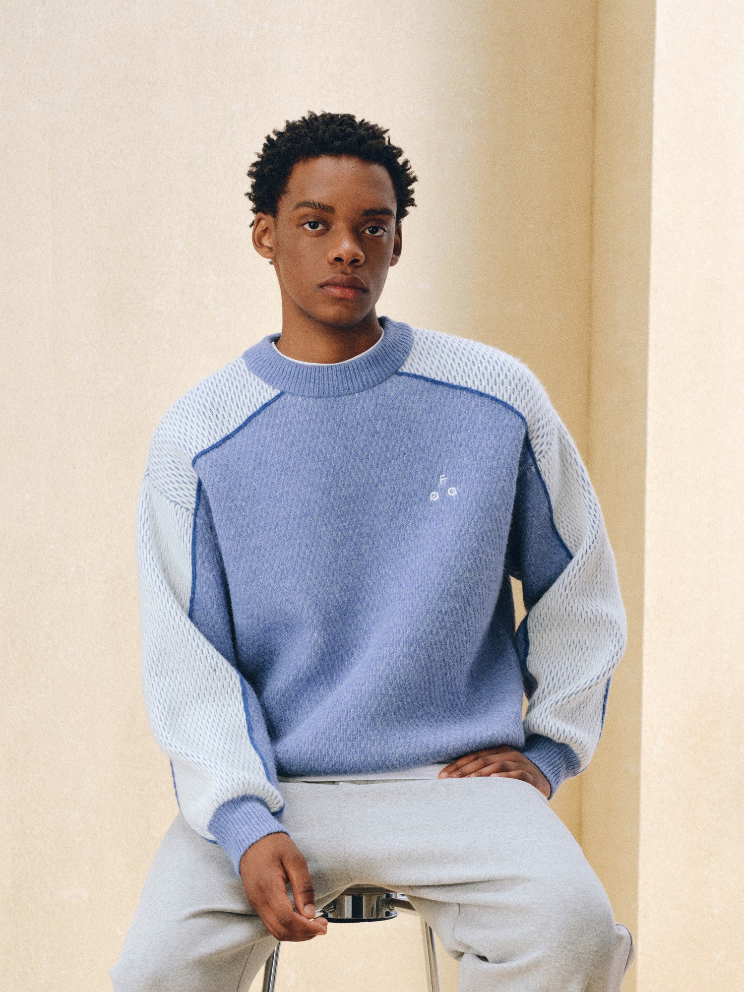 FPA Color-Block Logo Two-Sided Knit Sweater | Premium Crew Neck Pullover for Couples