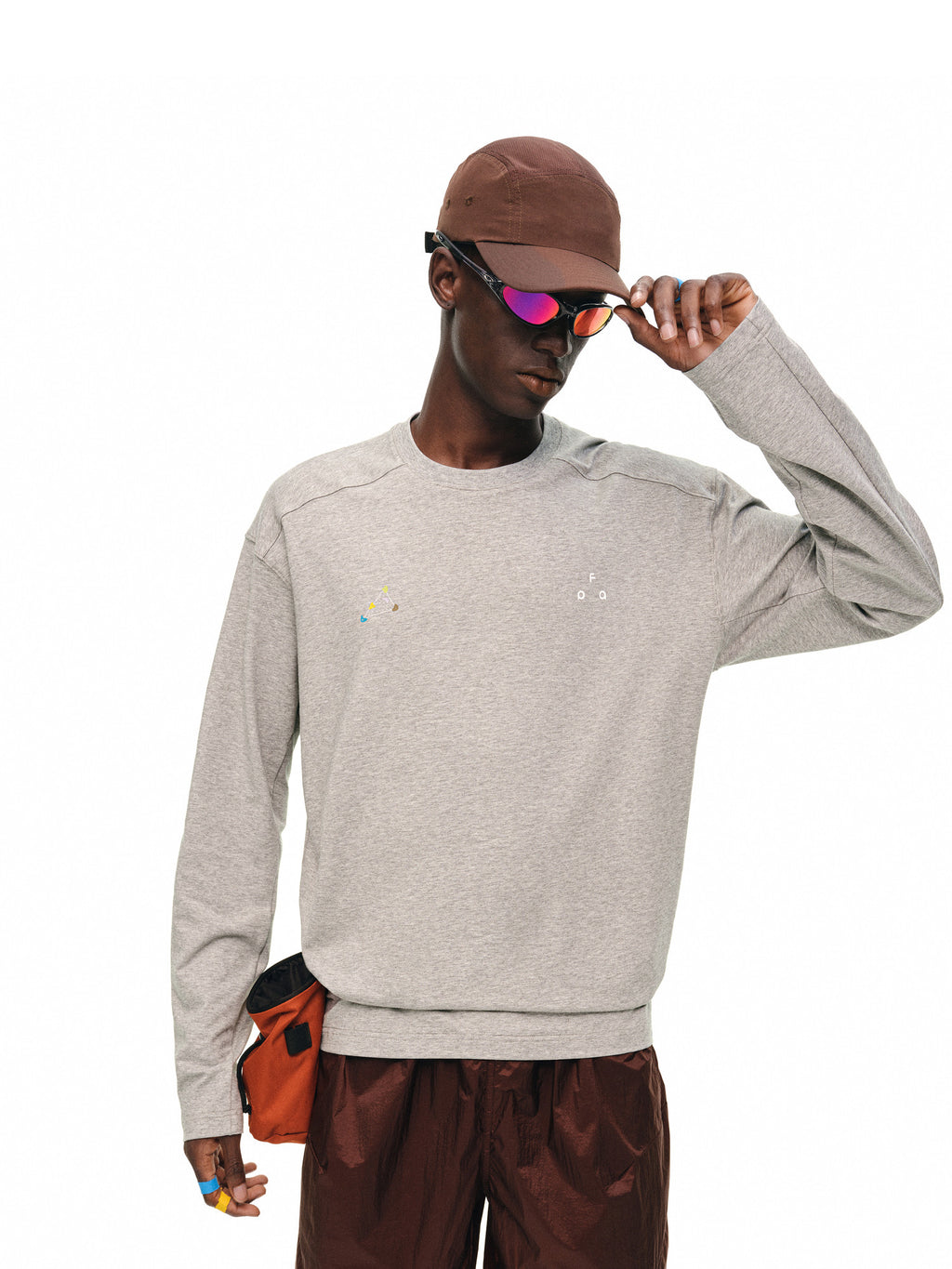 FPA Climbing Graphic Color-Block Long-Sleeve Sports T-Shirt for Men and Women, Quick-Dry Breathable Crew Neck Outdoor Running Tee