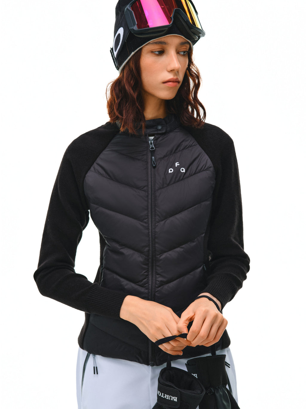 FPA Women's Patchwork Half High Collar Button Down Jacket - Lightweight Warm Short Down Coat for Autumn/Winter
